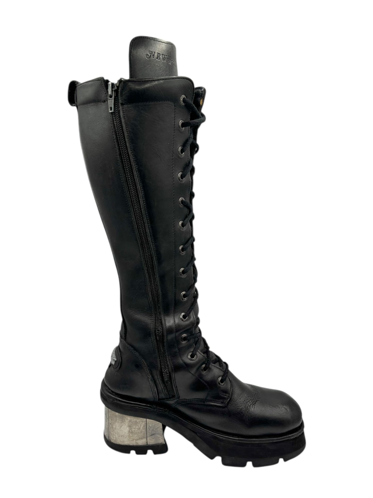 Vintage New Rock leather knee-high leather boots size 38