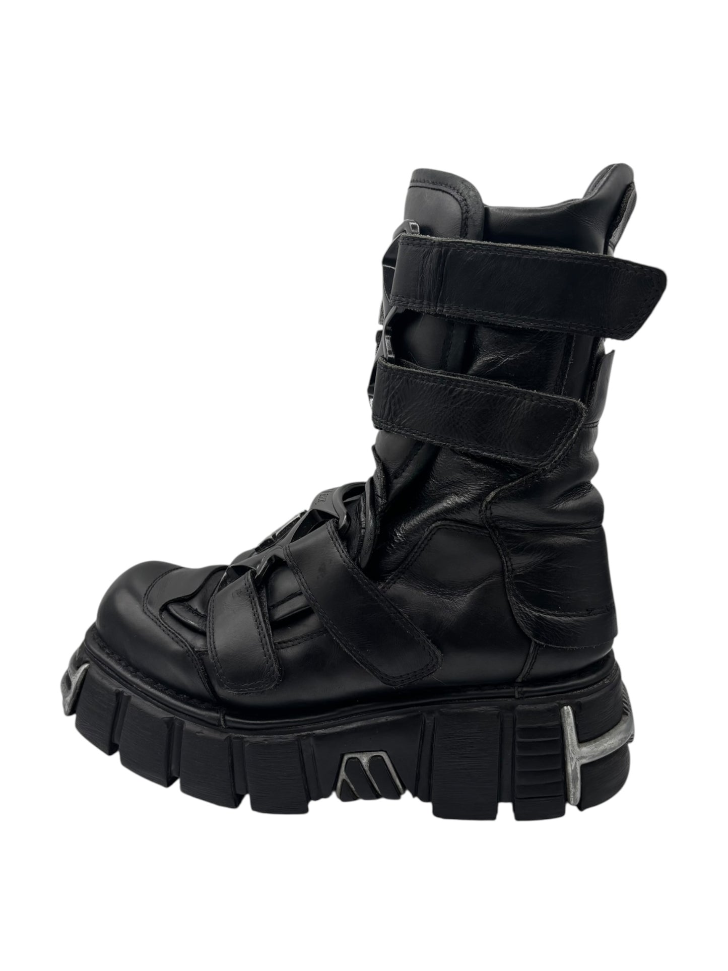 Vintage New Rock gamer leather platform boots size 41