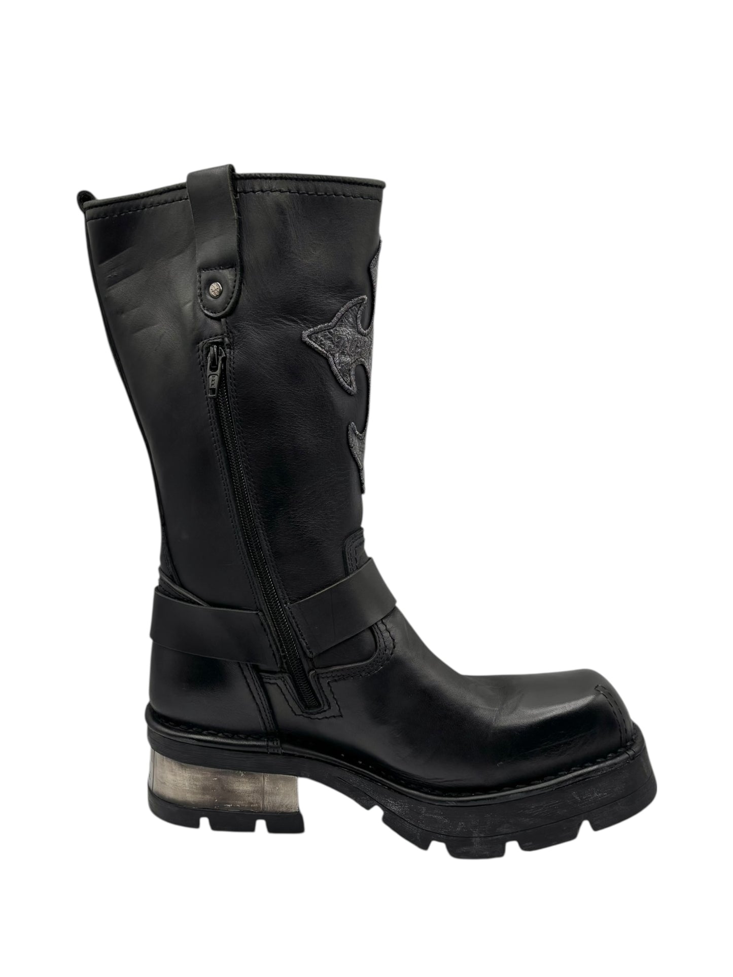 Vintage New Rock leather biker boots size 44