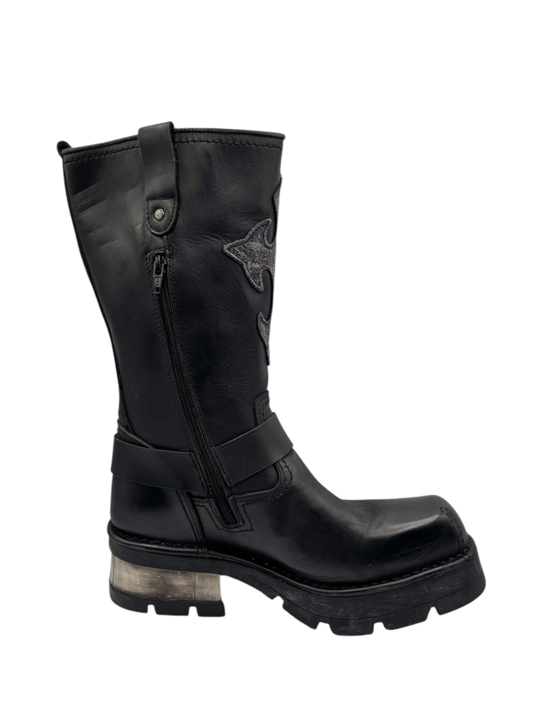 Vintage New Rock leather biker boots size 44
