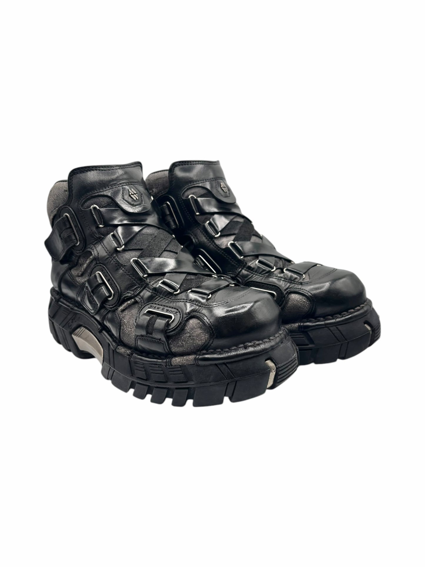 RARE vintage New Rock techno platform boots size 43