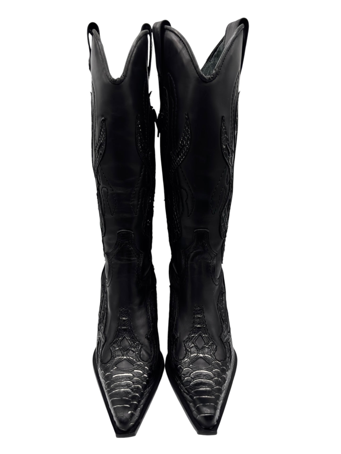Vintage New Rock pointy cowboy leather boots