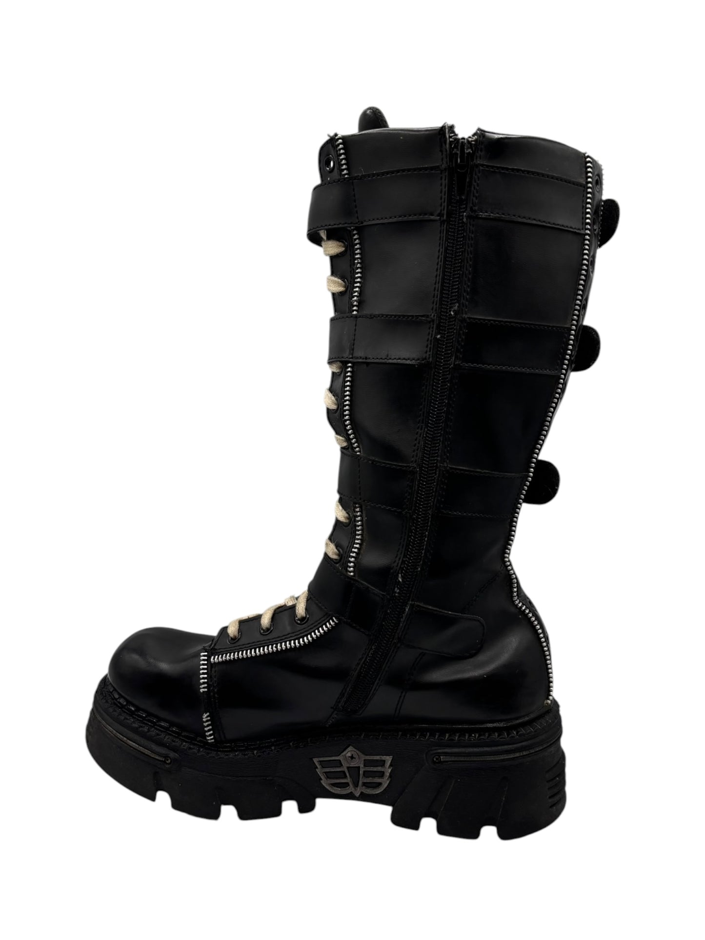 Vintage Mad Fish knee high platform leather boots