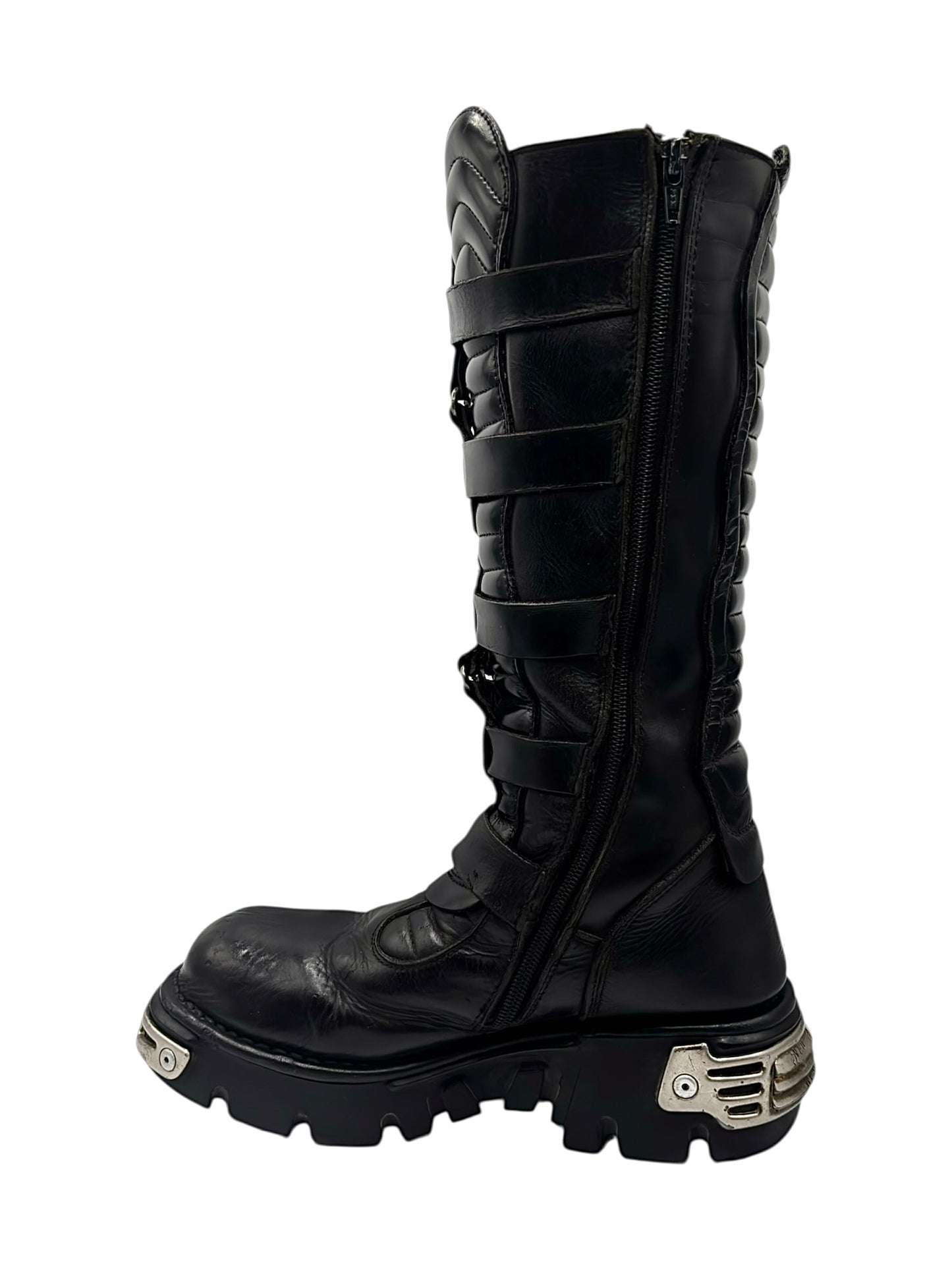 Vintage New Rock knee high reactor leather boots size 41