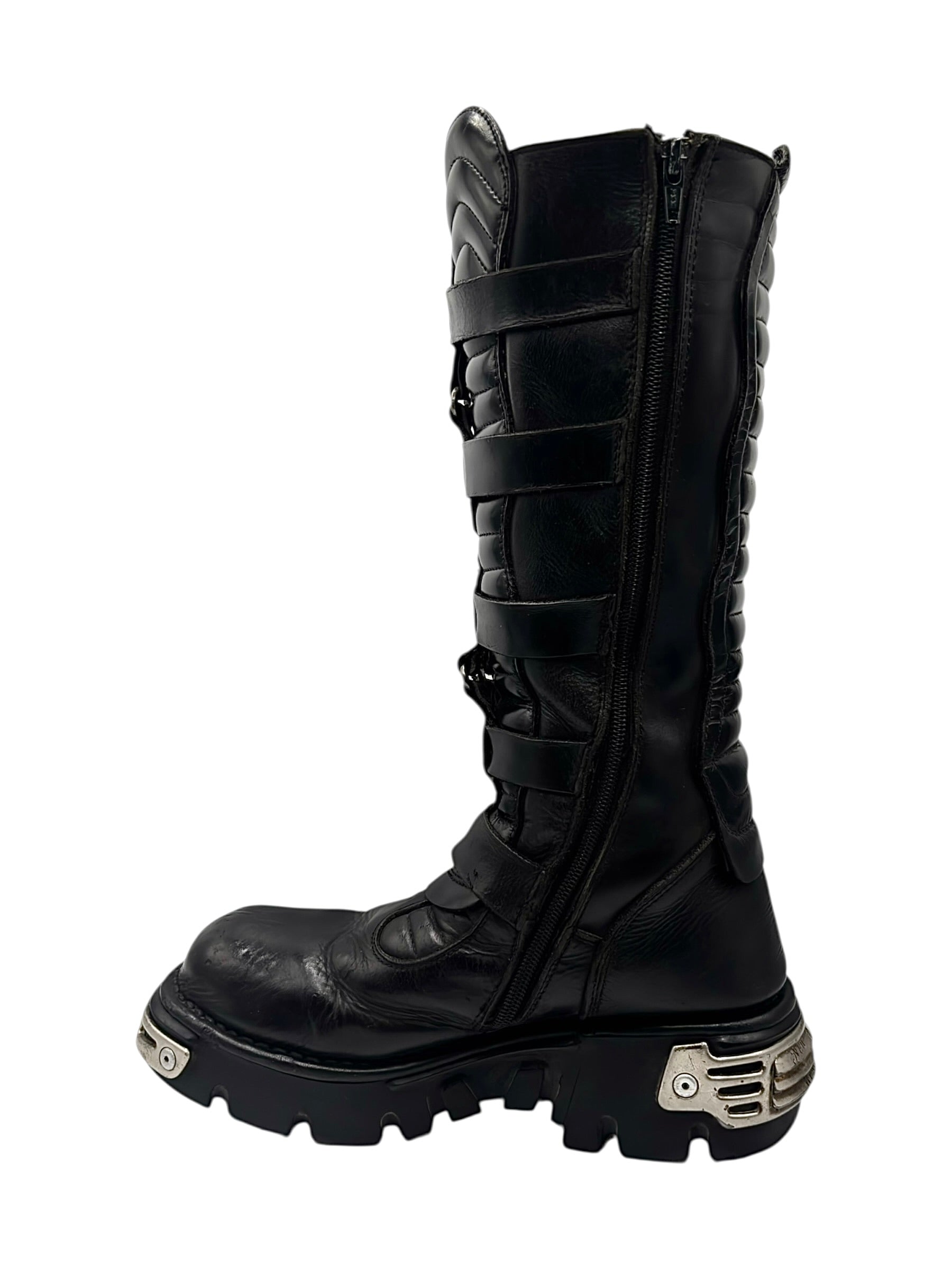 Vintage New Rock knee high reactor leather boots size 41