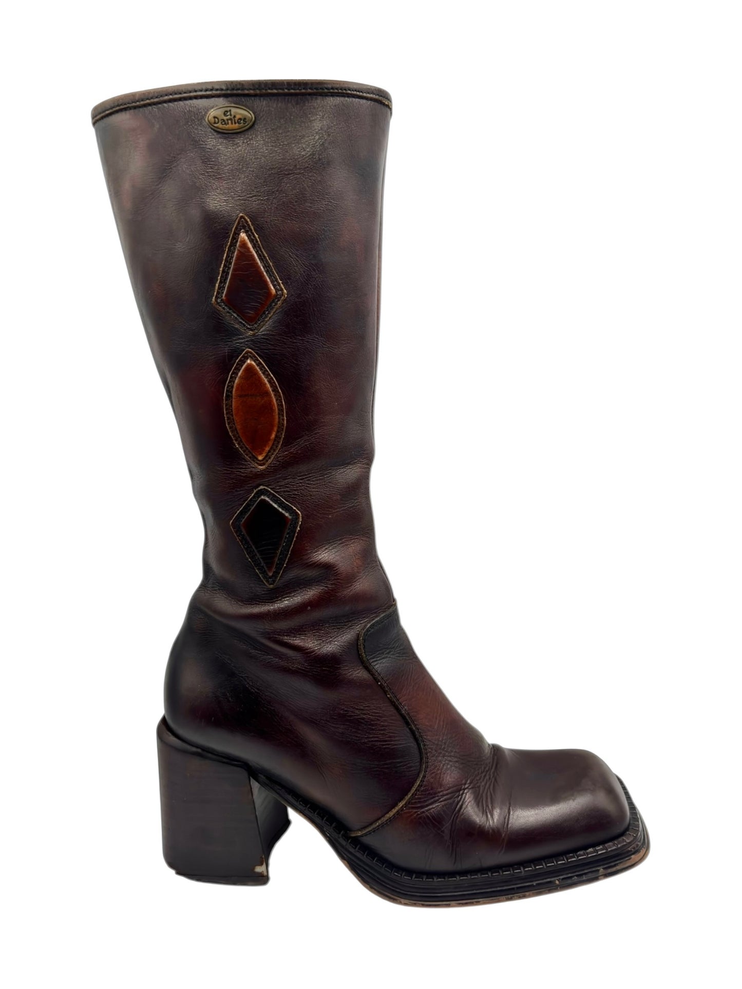 Beautiful vintage El Dantes brown leather boots size 38