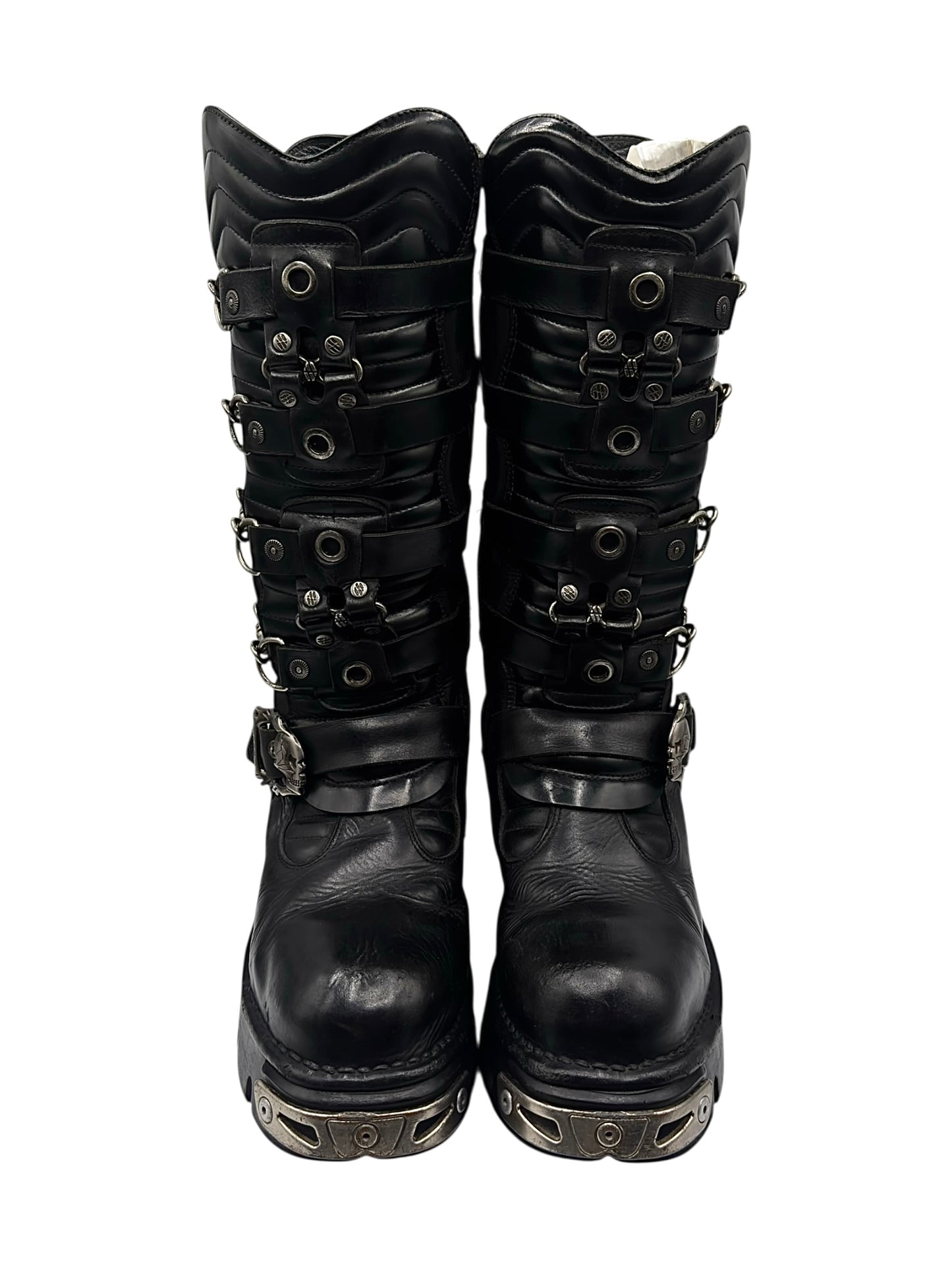 Vintage New Rock knee high reactor leather boots size 41