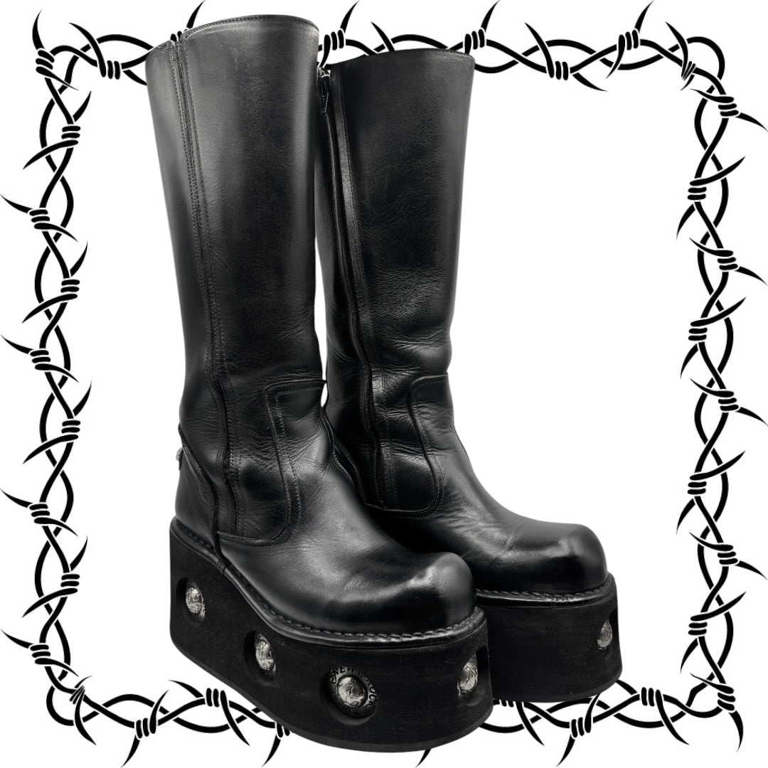 Rare vintage New Rock knee high neptuno platform boots