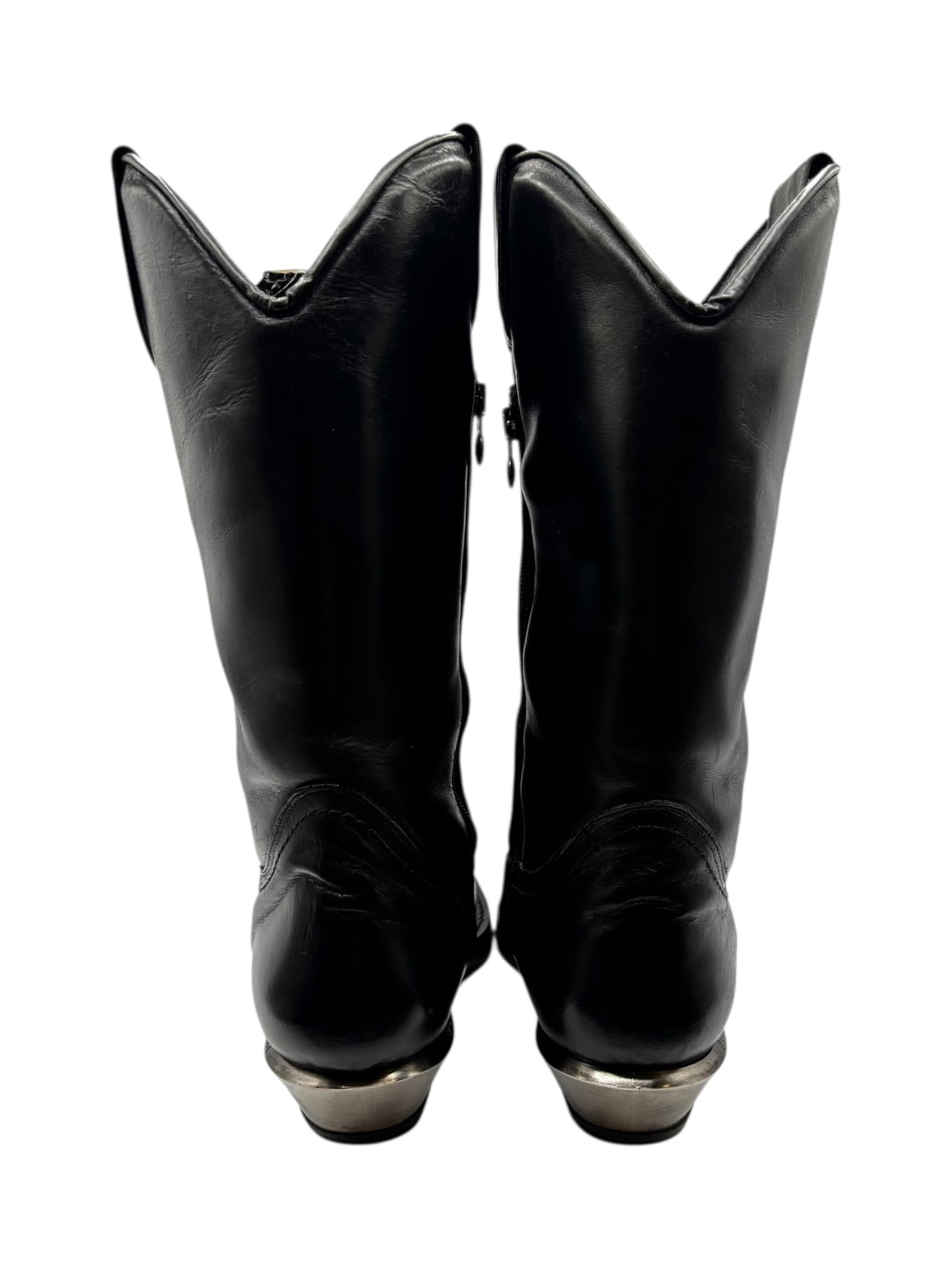 Beautiful vintage New Rock black leather cowboy boots size 44
