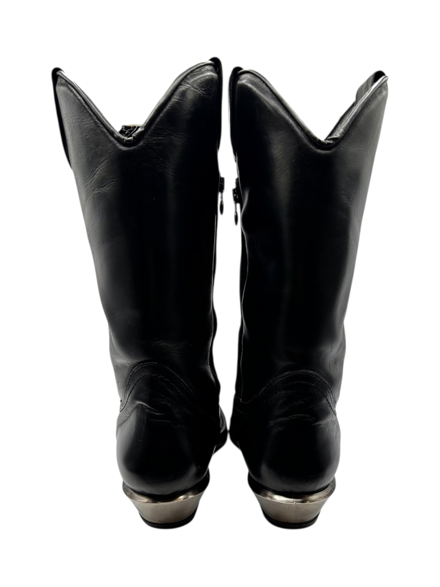 Beautiful vintage New Rock black leather cowboy boots size 44