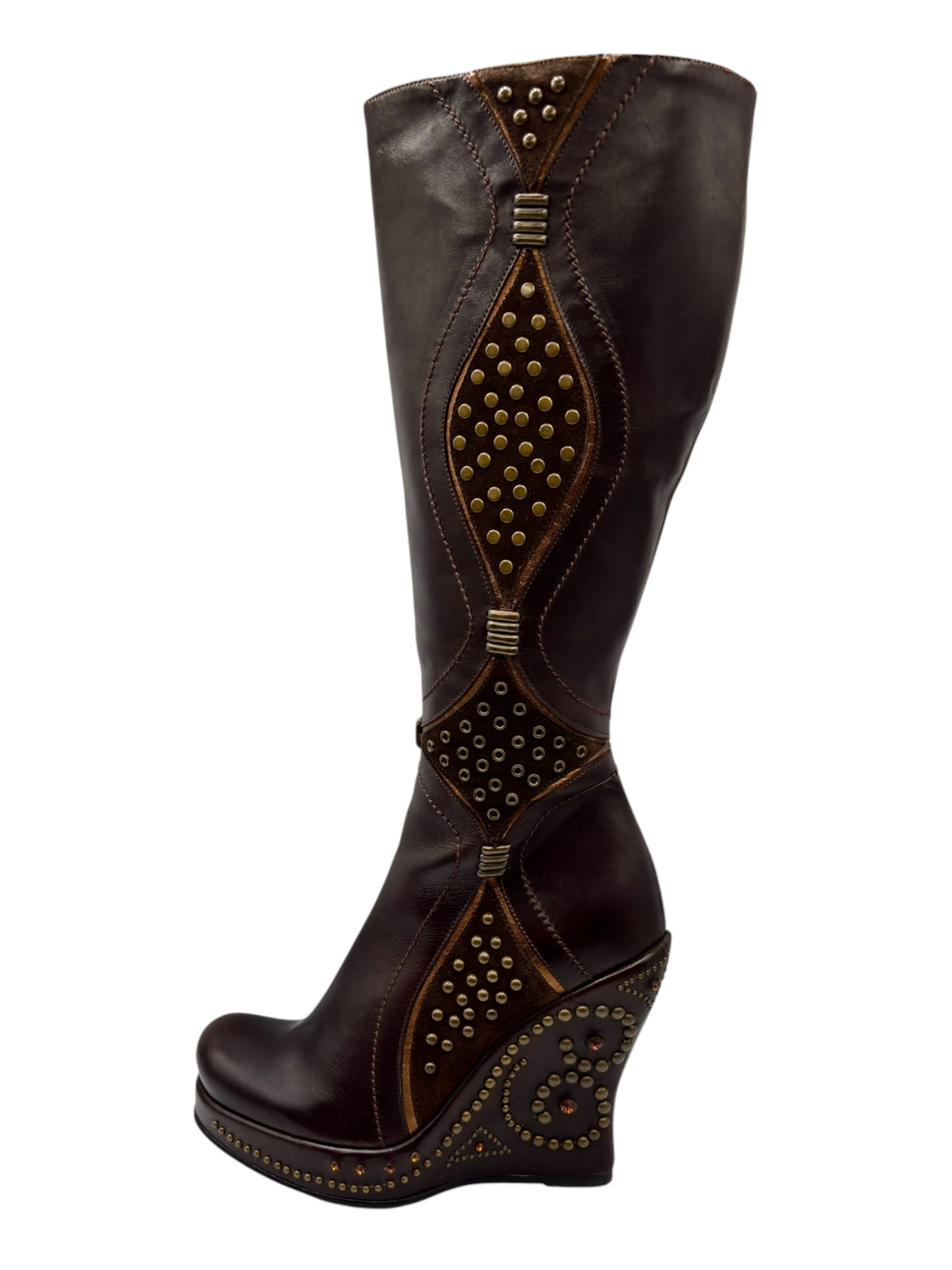 Beautiful vintage El Dantes knee high wedge boots