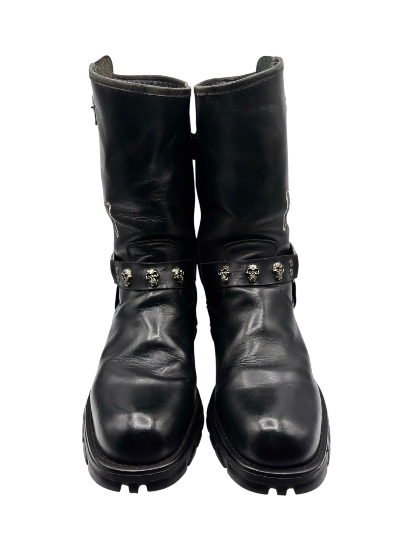 Vintage New Rock leather biker boots size 43