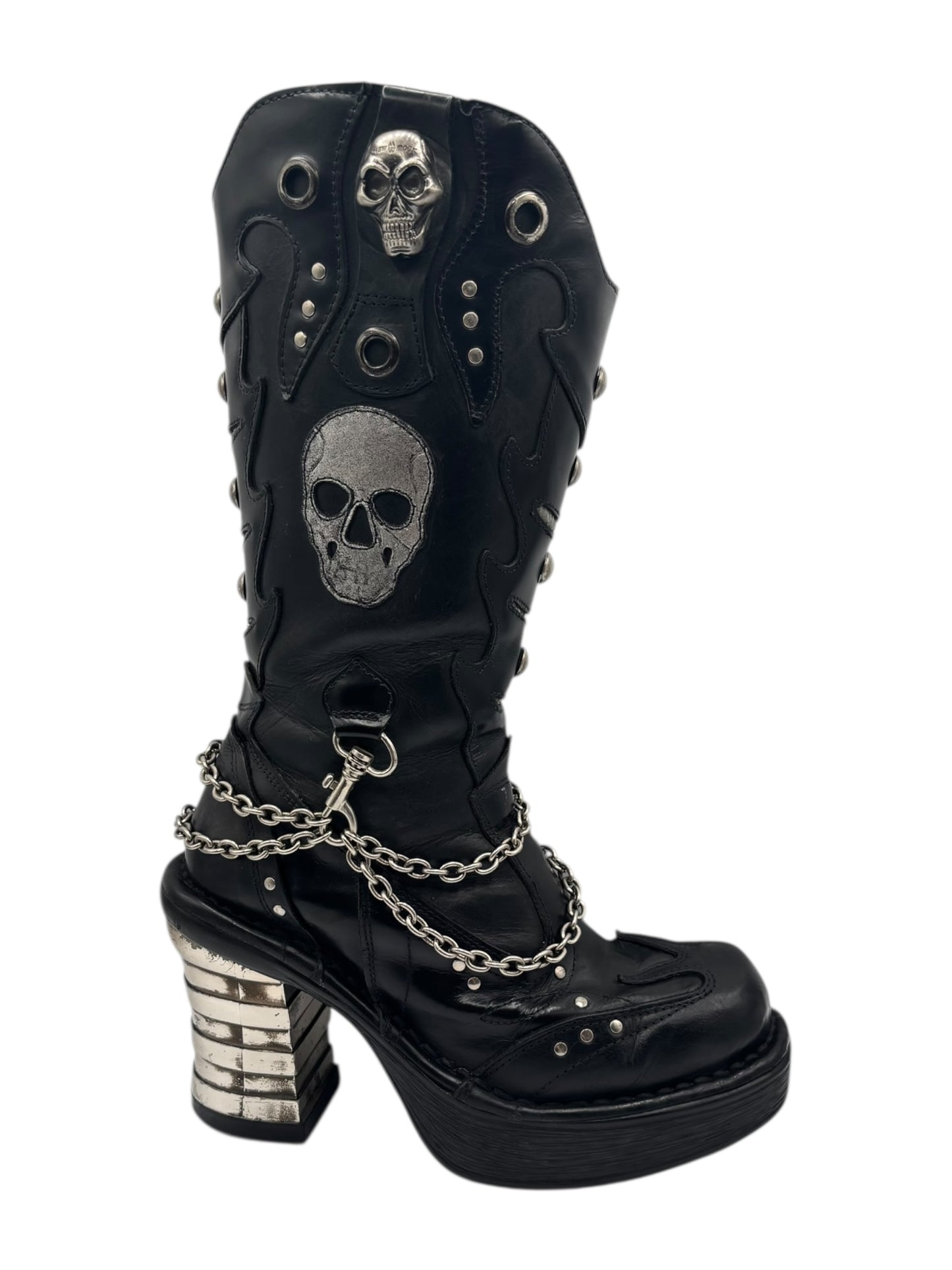 Vintage New Rock goth leather platform boots size 39