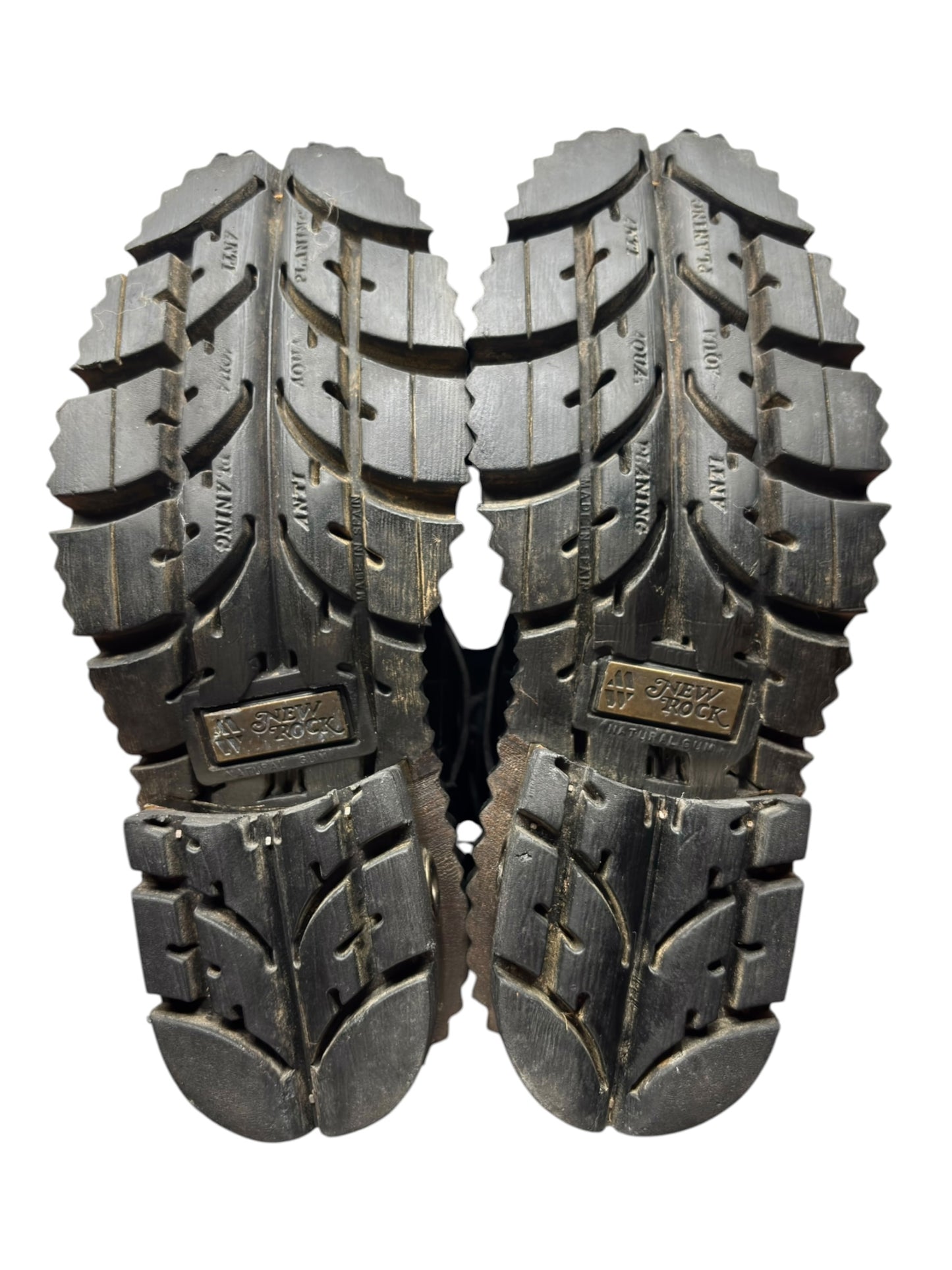 Vintage New Rock raised heel leather buckle boots