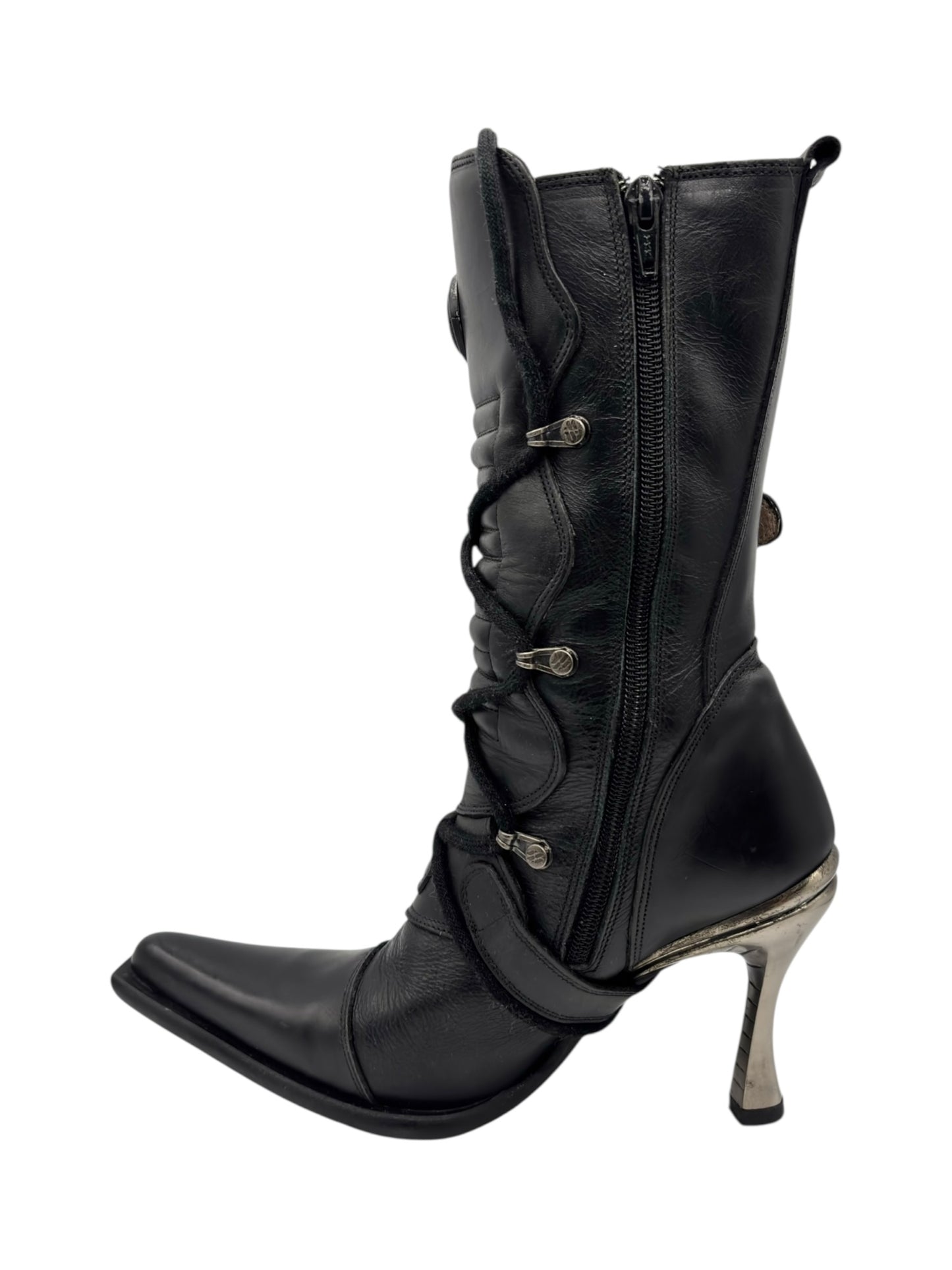 Vintage New Rock biker heels size 38