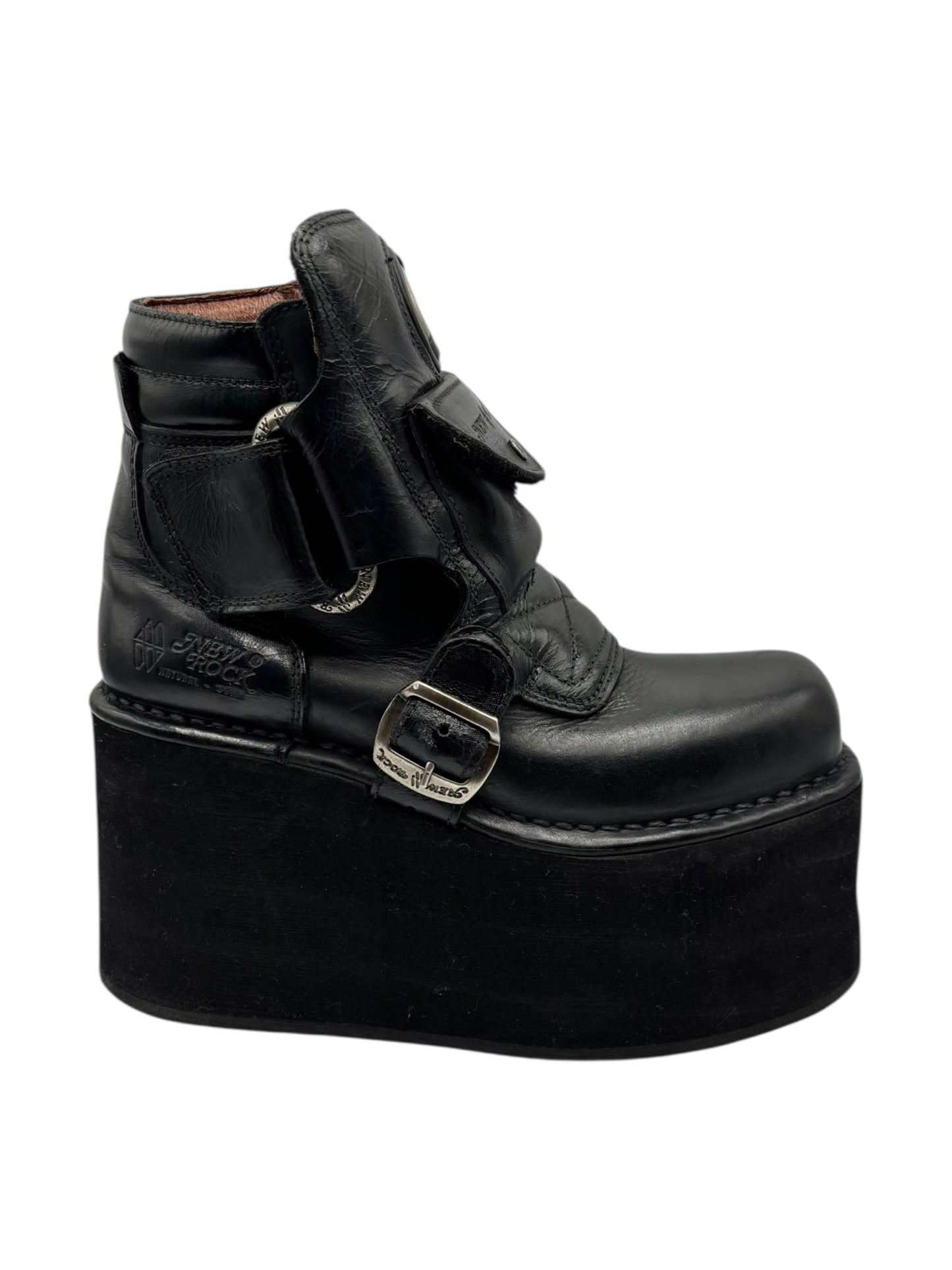 Vintage 90s New Rock neptuno pouch platform boots size 36