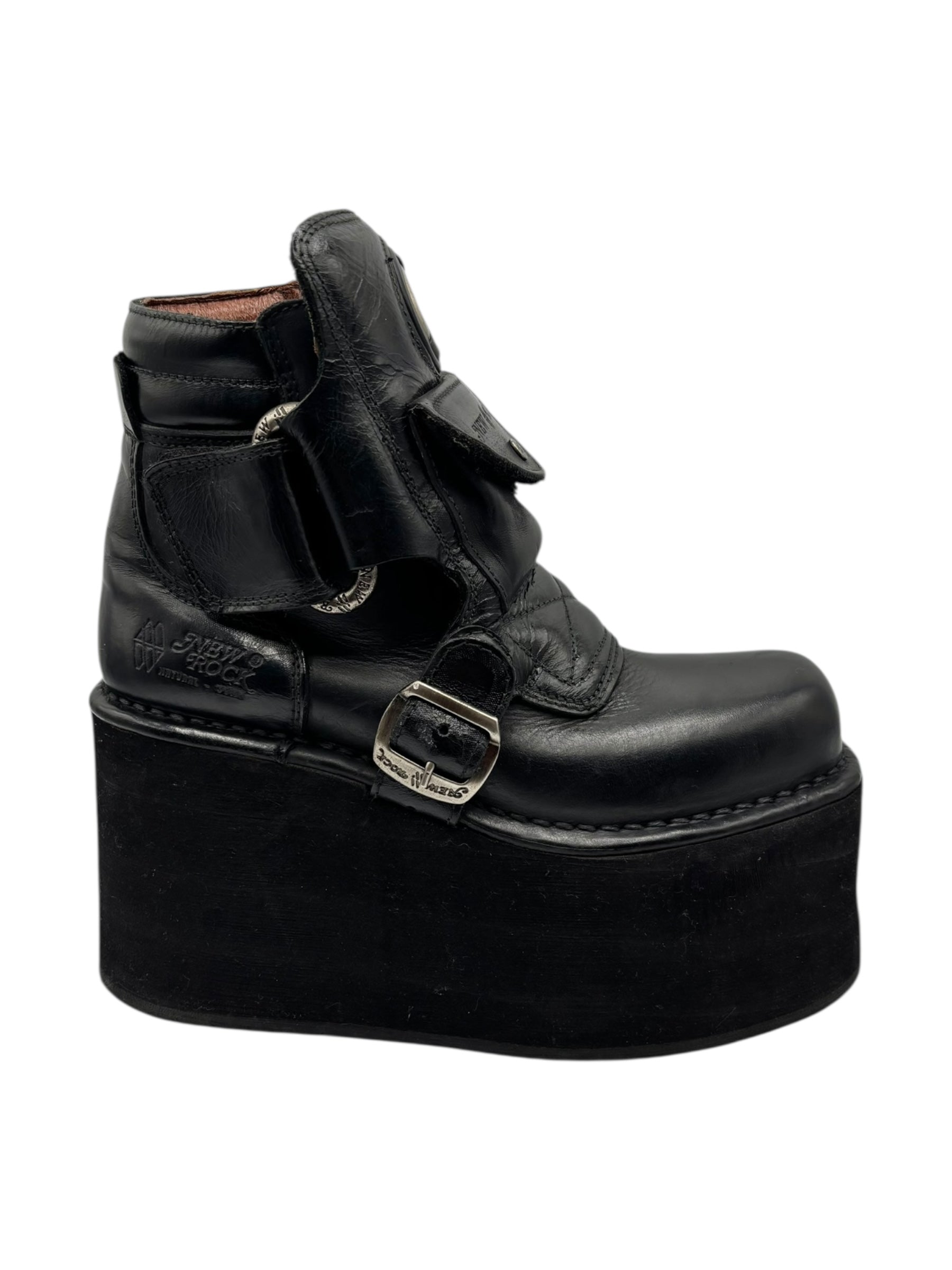 Vintage 90s New Rock neptuno pouch platform boots size 36
