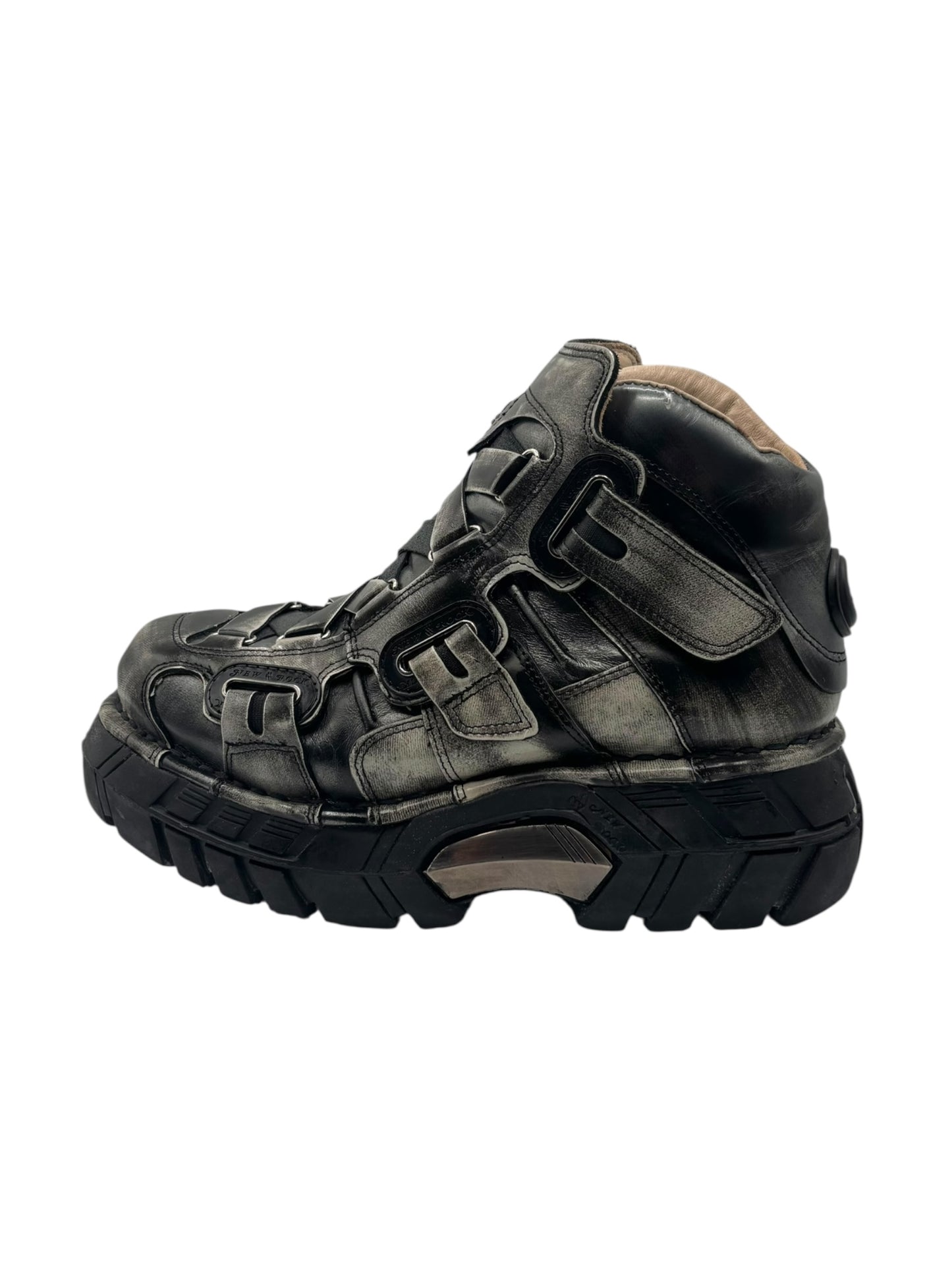 RARE vintage New Rock khaki trailer platform boots size 42