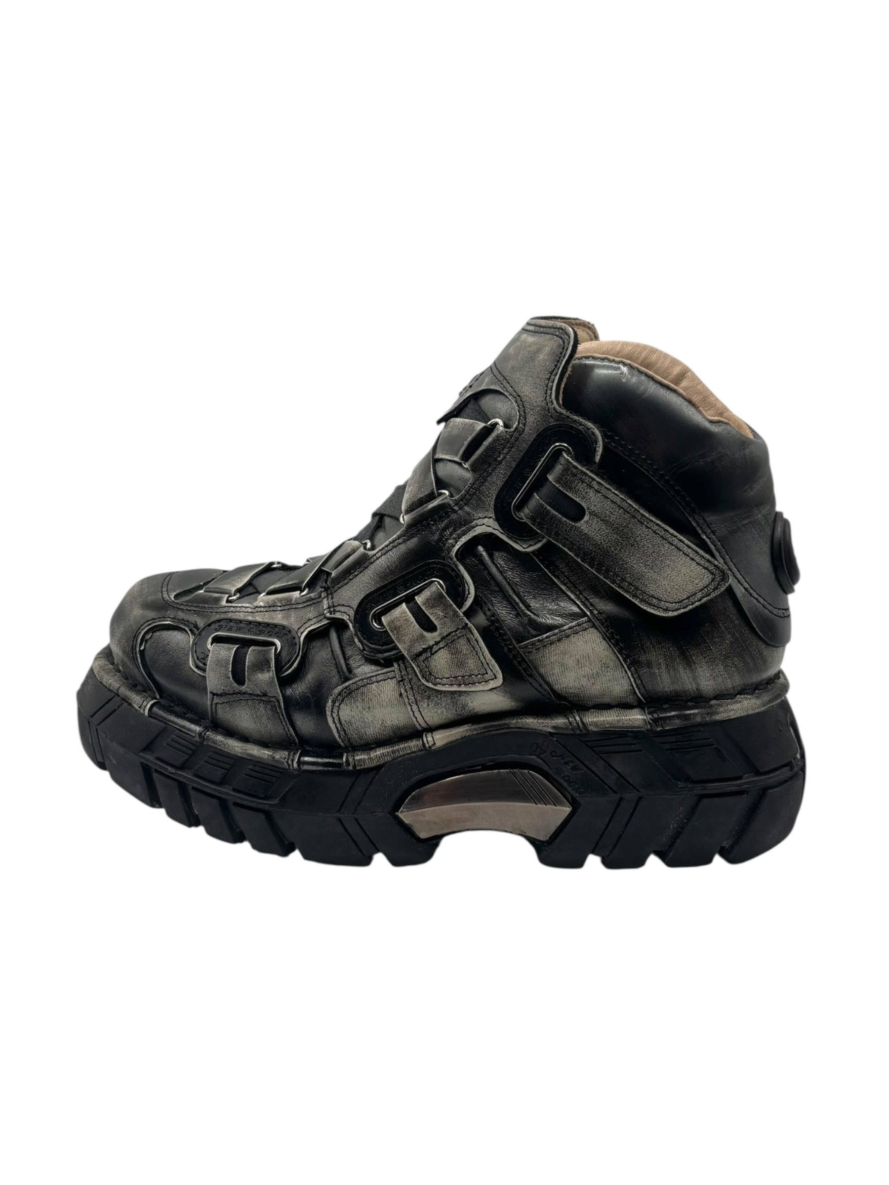 RARE vintage New Rock khaki trailer platform boots size 42