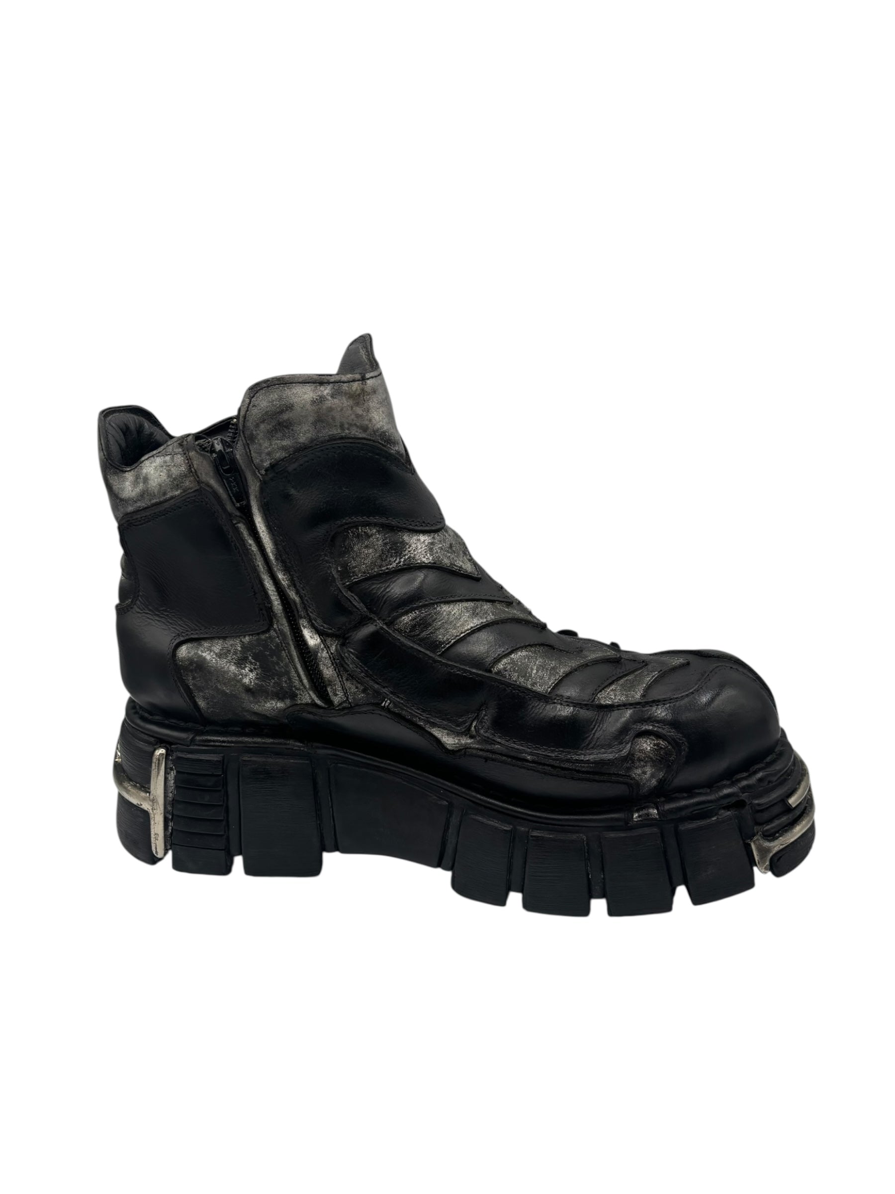 SUPER RARE vintage New Rock side lace platform boots size 44