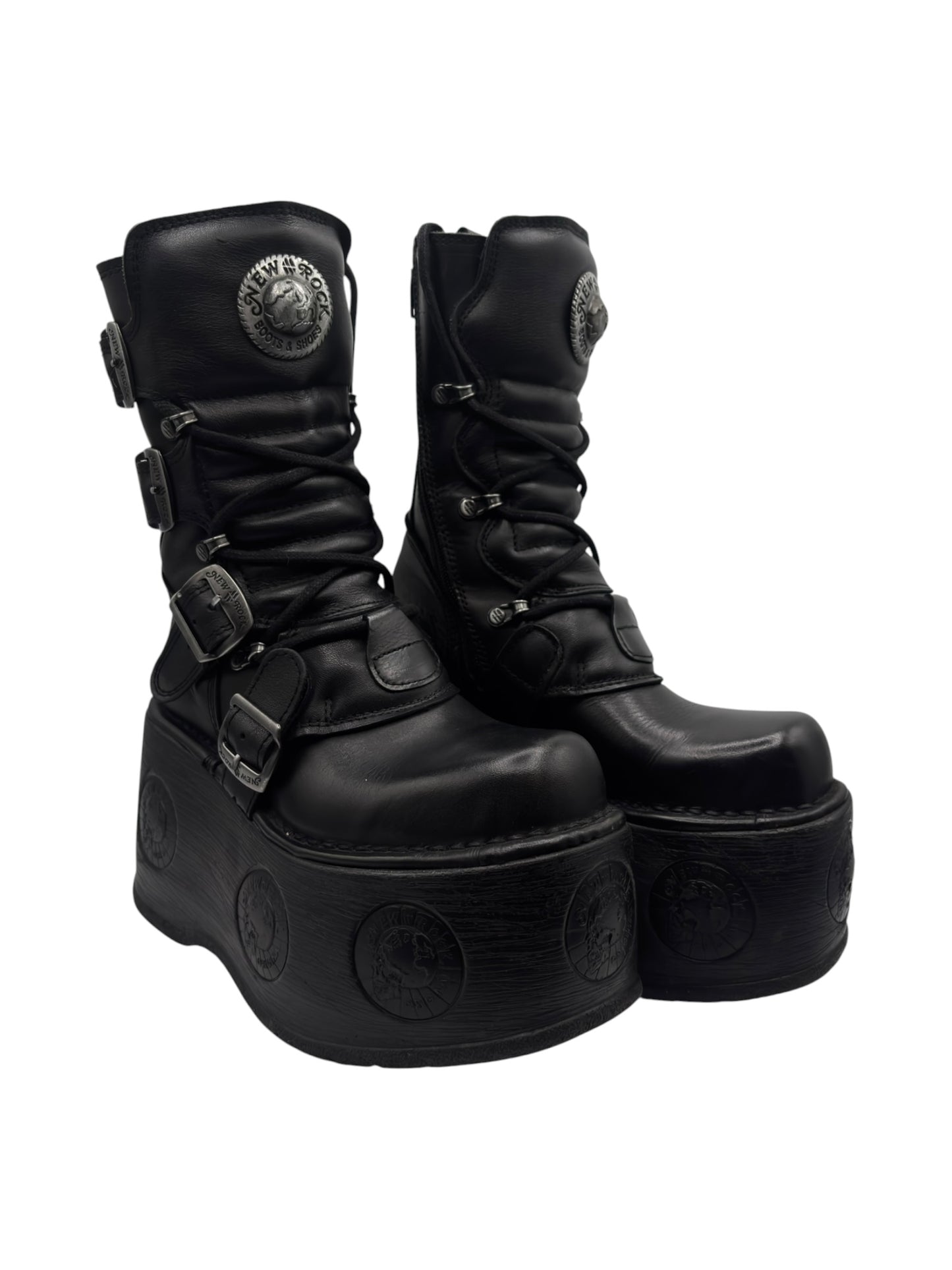 Vintage New Rock neptuno leather platform boots