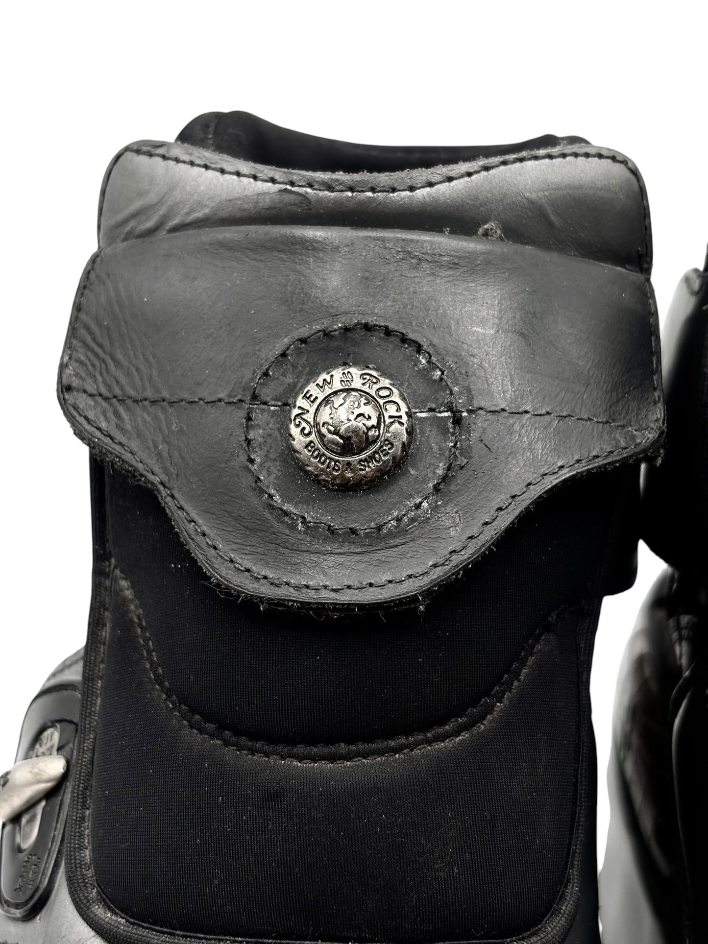 Vintage New Rock atom black leather platform boots