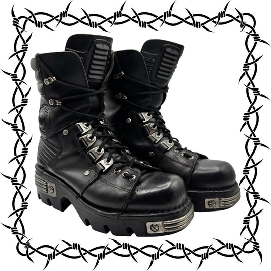 Vintage New Rock tiger reactor leather boots