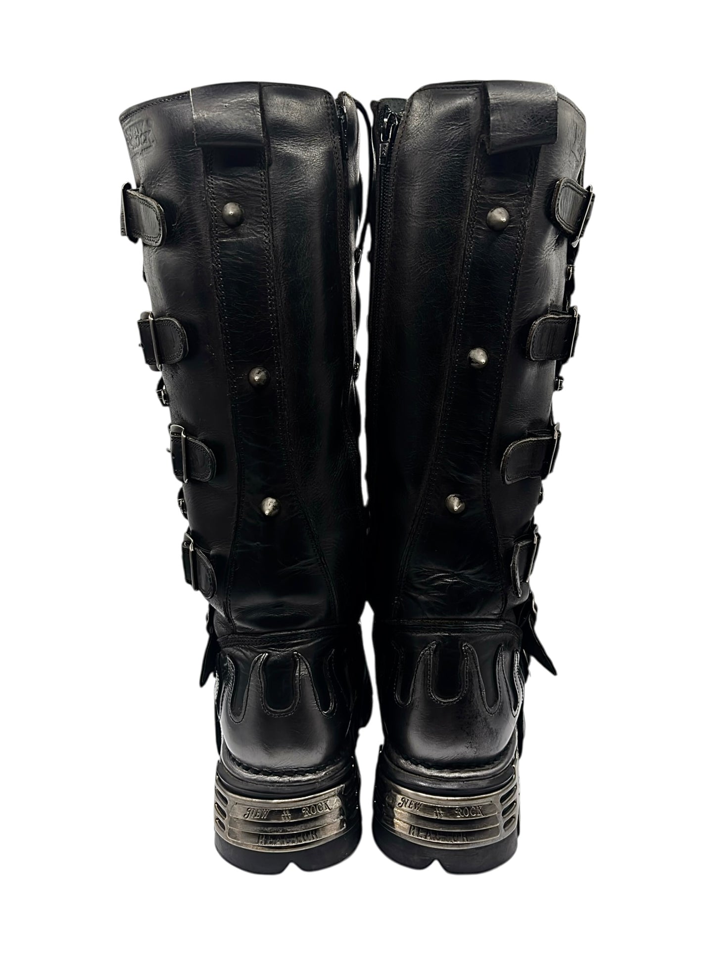 Vintage New Rock knee high reactor leather boots size 42