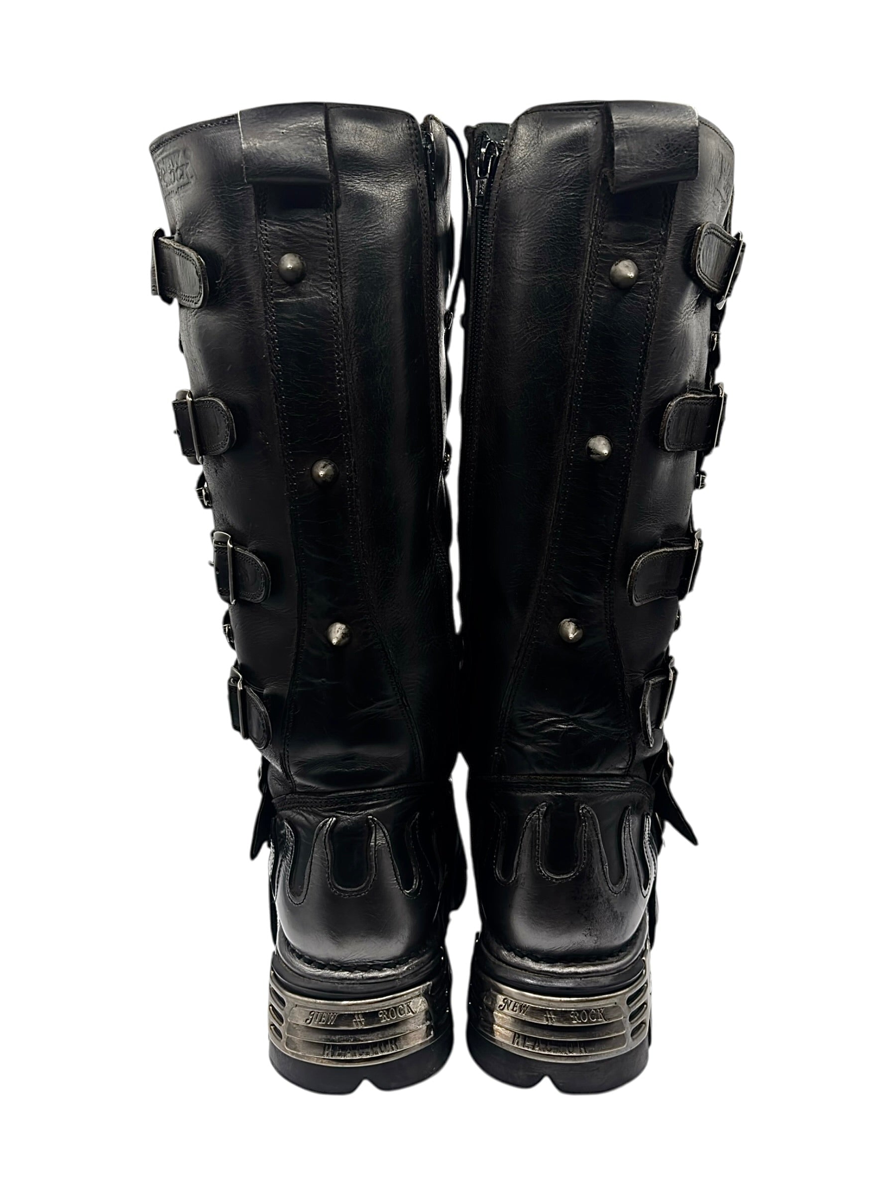 Vintage New Rock knee high reactor leather boots size 42