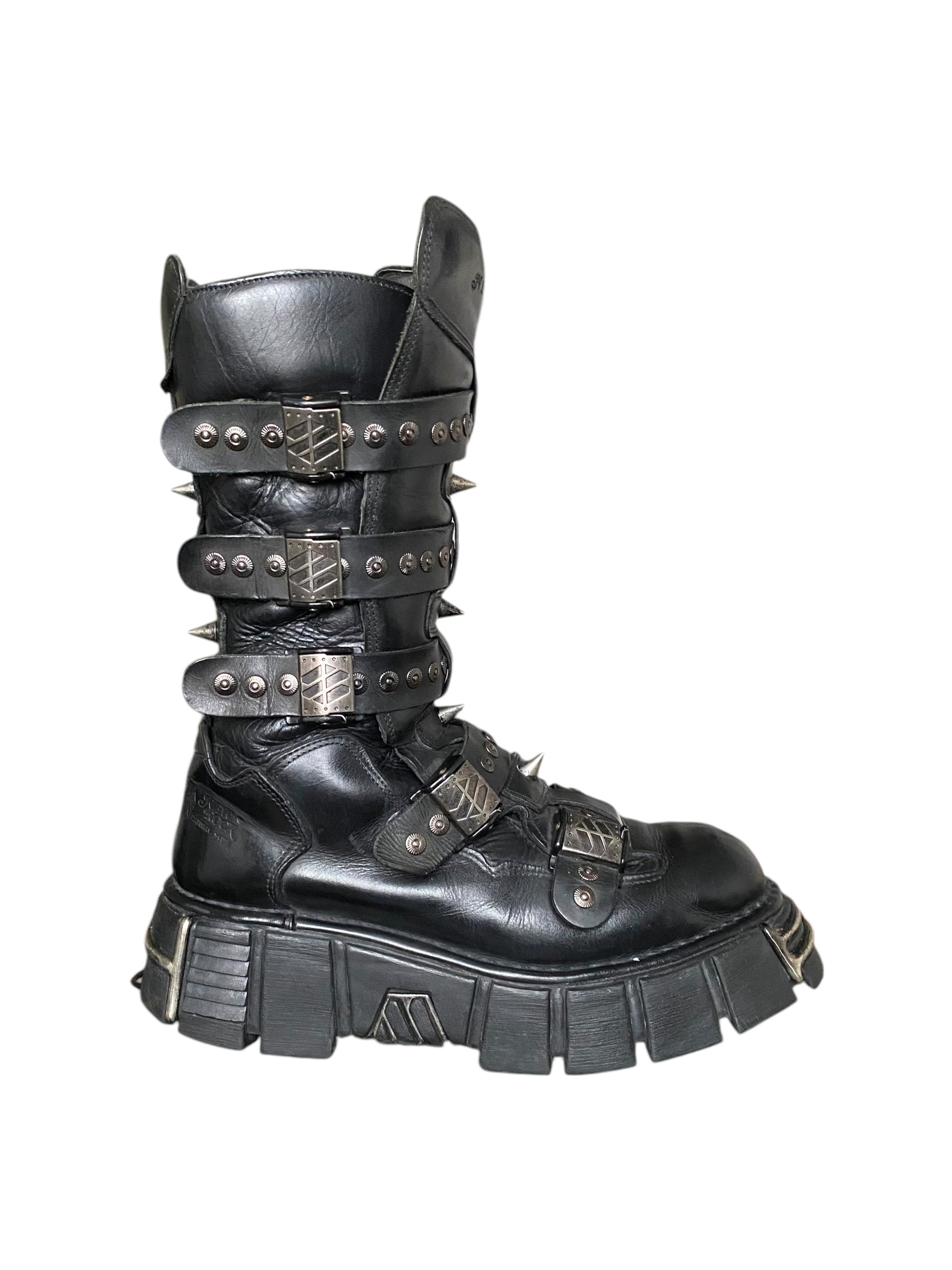 Vintage New Rock studded platform boots size 46