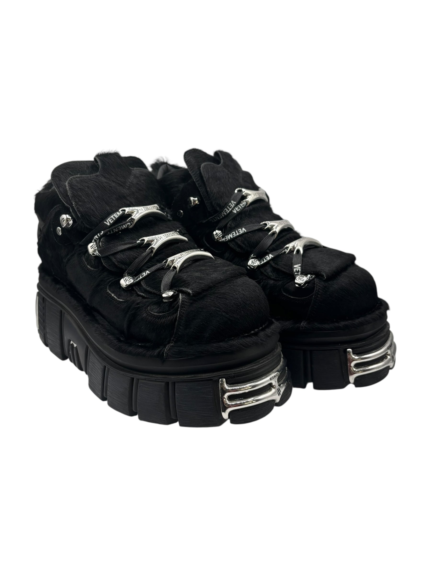New Rock x Vetements M-106 fur platform boots size 44