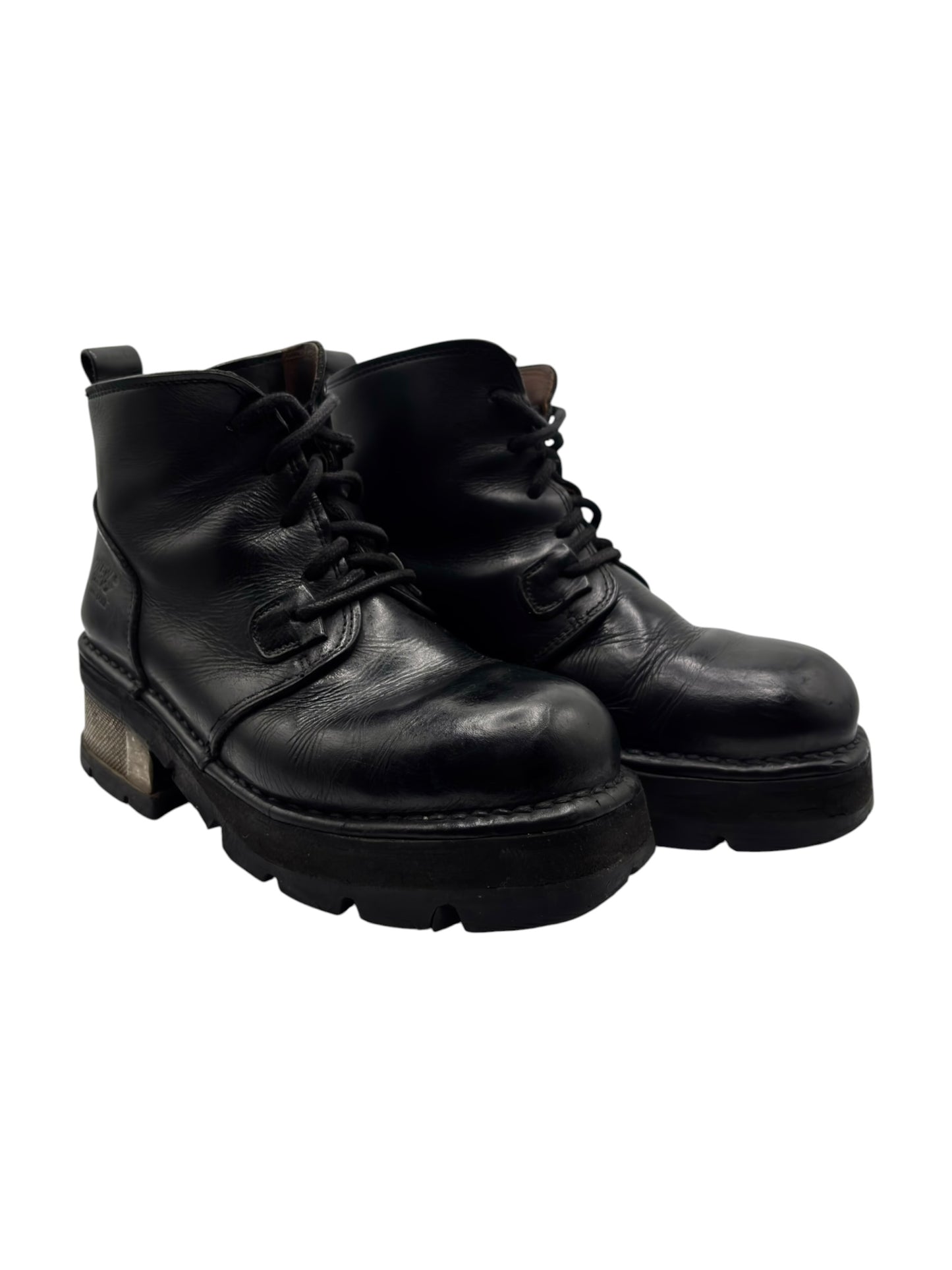 Vintage New Rock raised-heel leather boots