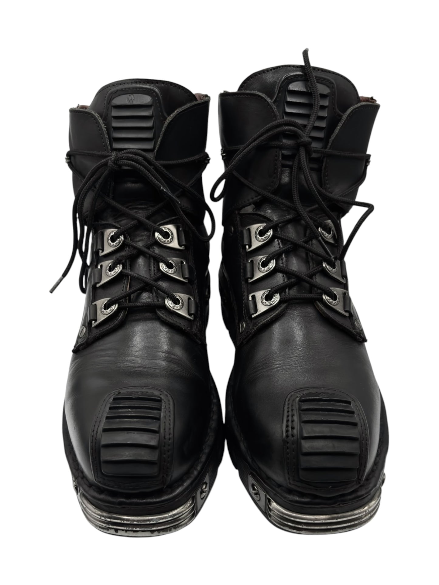 Vintage New Rock lace-up reactor leather platform boots