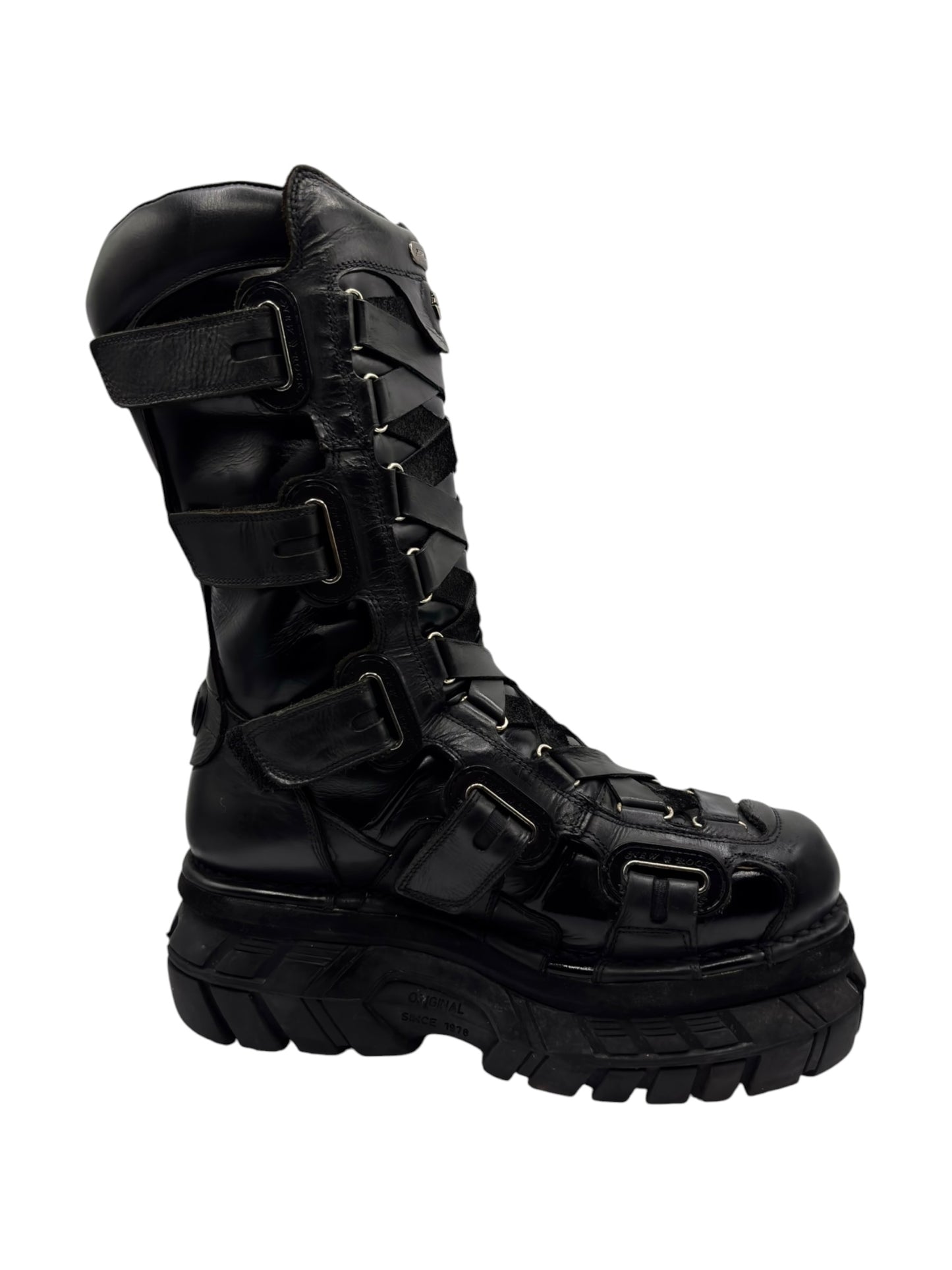 RARE vintage New Rock trailer mid-calf platform boots