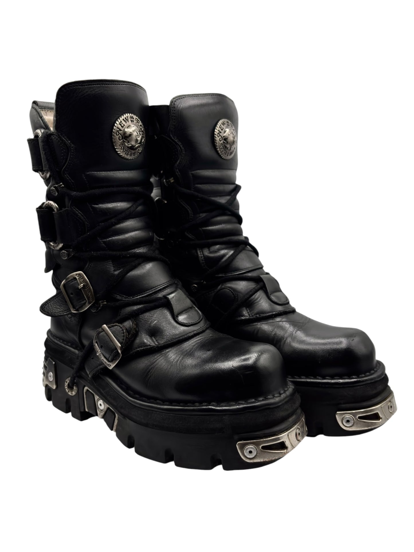 Vintage New Rock mid-calf reactor leather boots