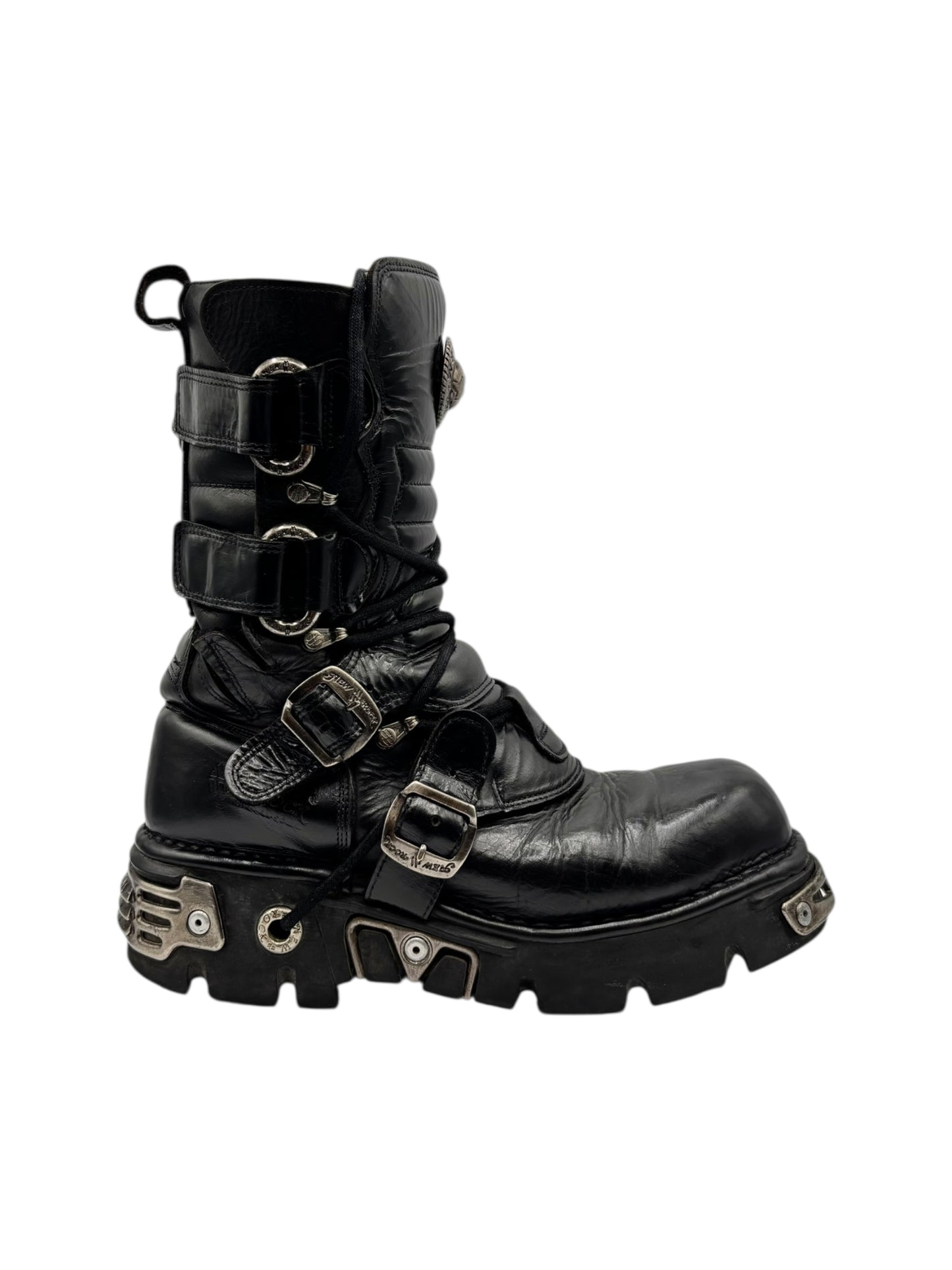 Vintage New Rock mid-calf leather reactor boots size 43