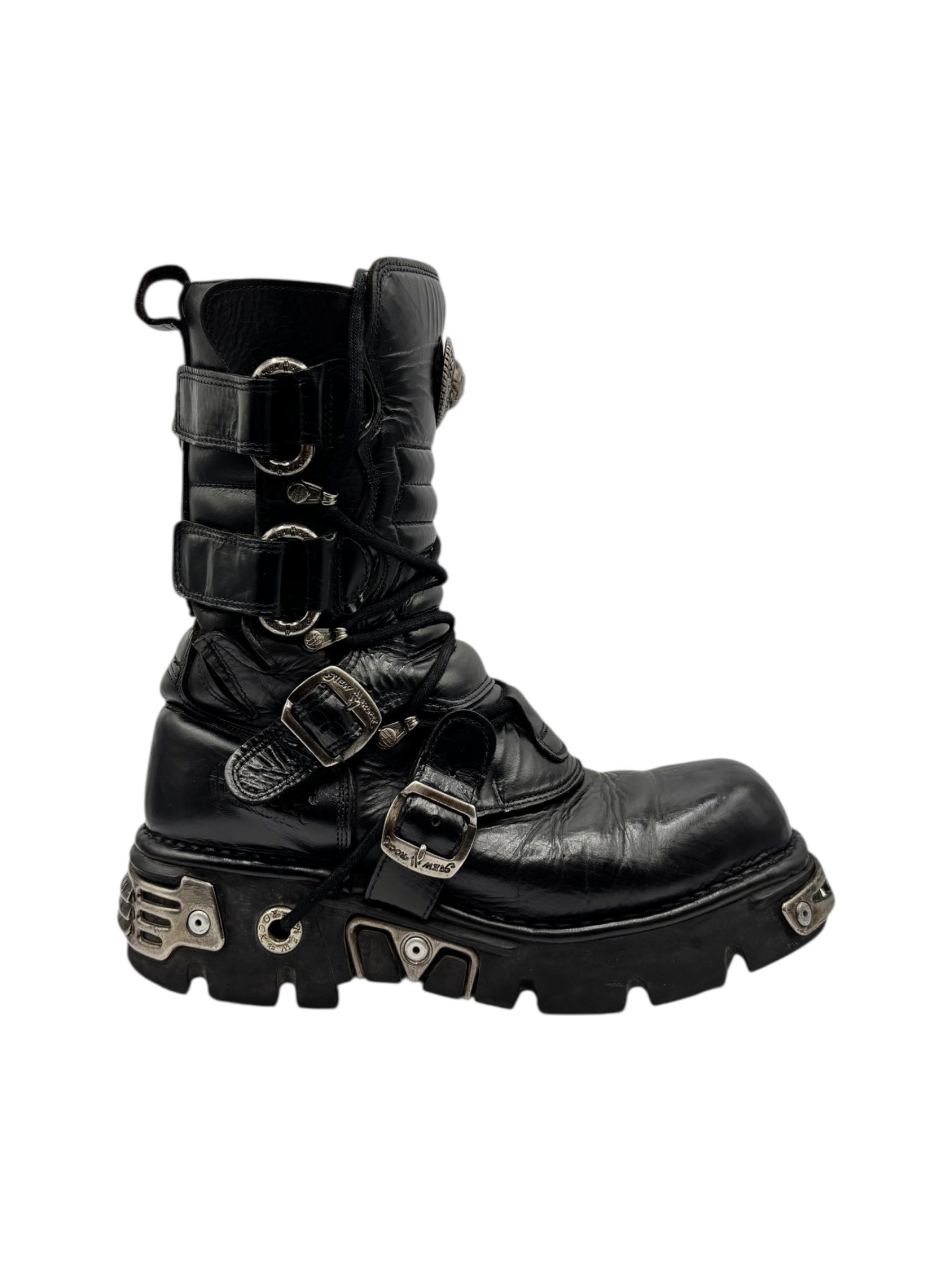 Vintage New Rock mid-calf leather reactor boots size 43