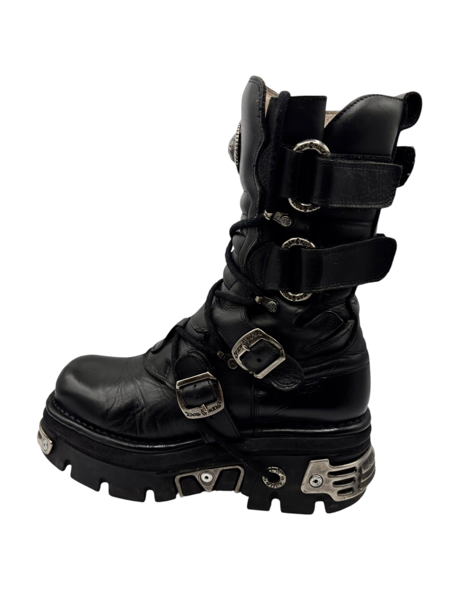 Vintage New Rock mid-calf reactor leather boots