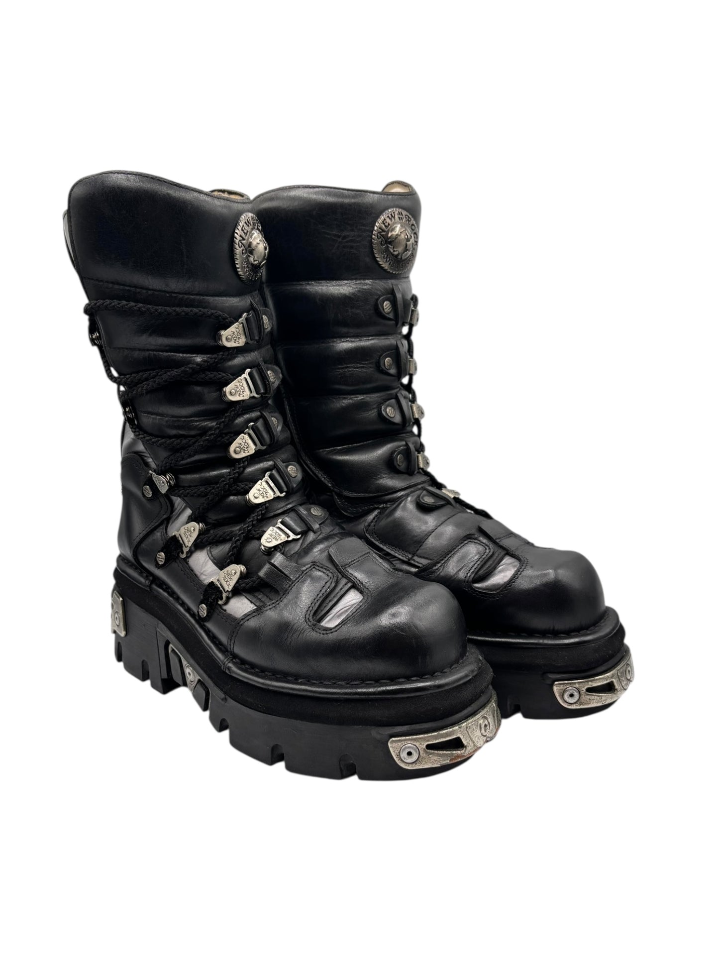 Vintage New Rock lace up reactor boots size 42