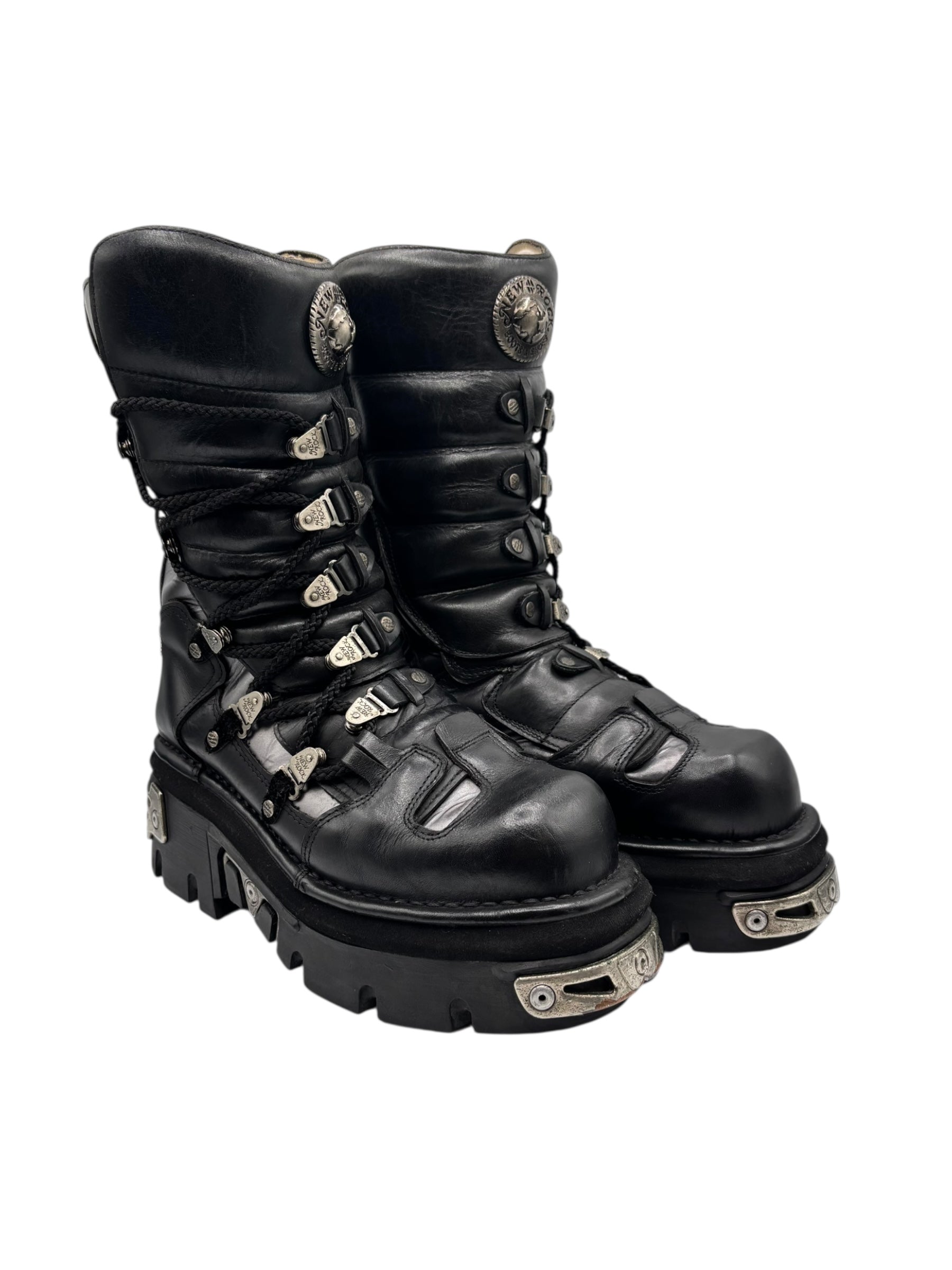 Vintage New Rock lace up reactor boots size 42