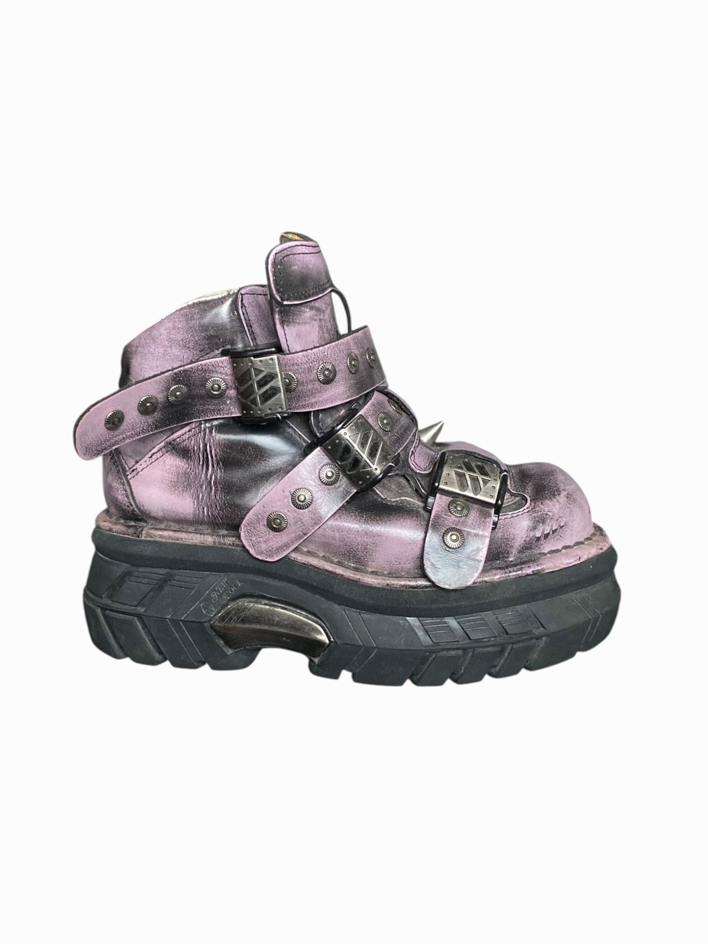 Vintage New Rock pink platform boots size 39