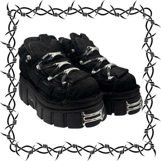 New Rock x Vetements M-106 fur platform boots size 44