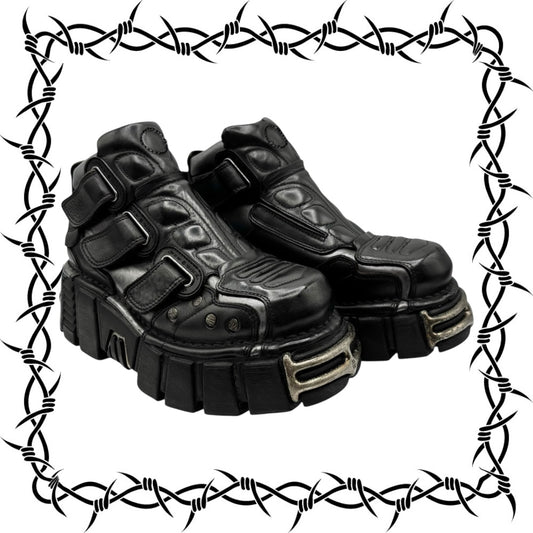 Vintage New Rock avant garde leather platform boots size 37