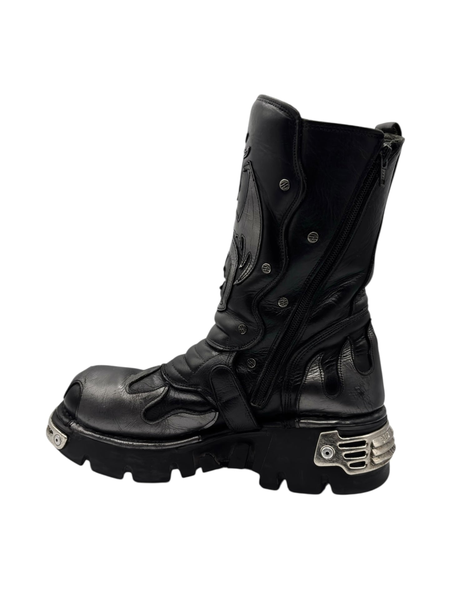 Vintage New Rock grey flame dragon reactor boots size 44