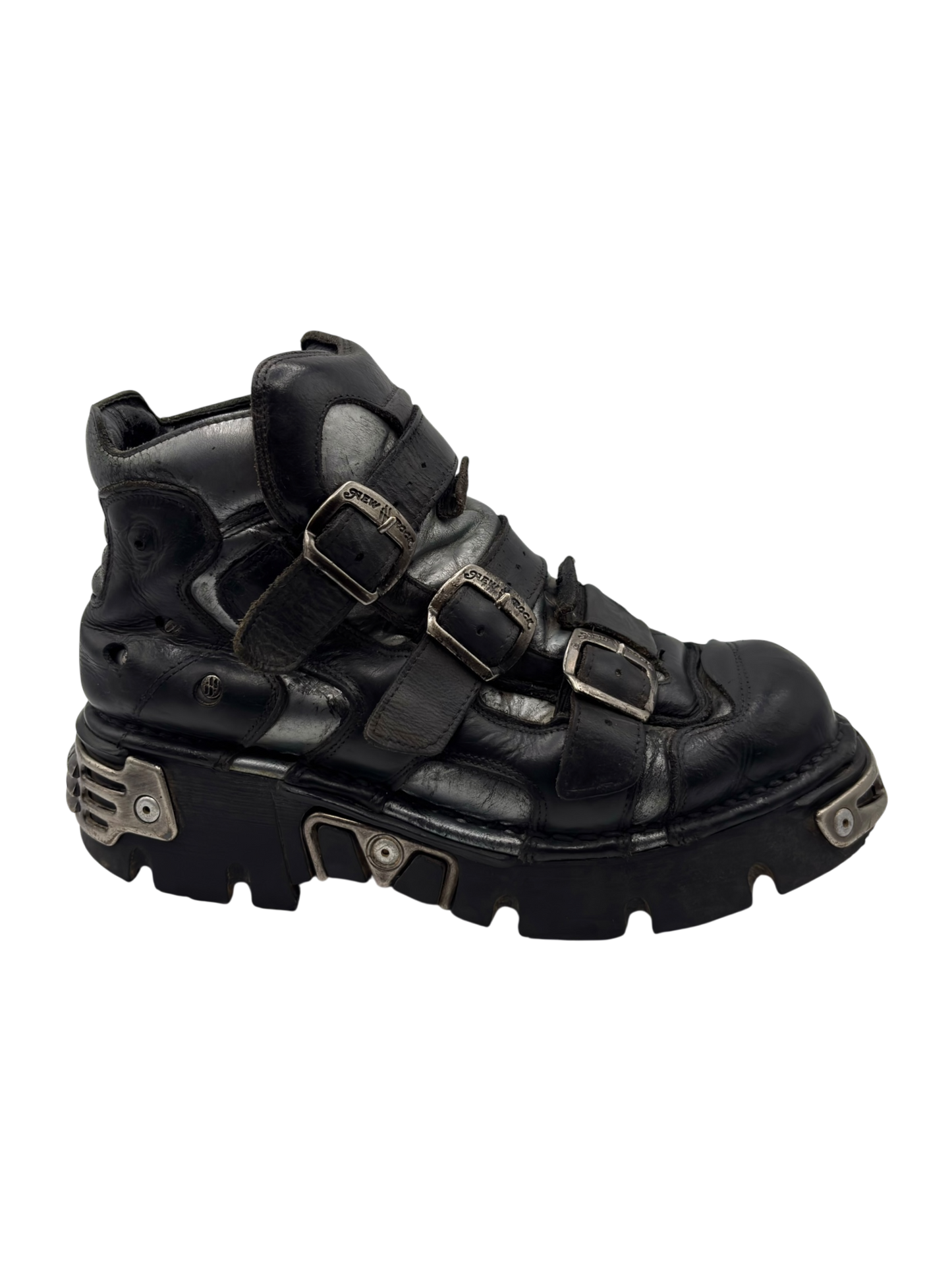 Vintage New Rock buckle grey reactor platform boots size 37