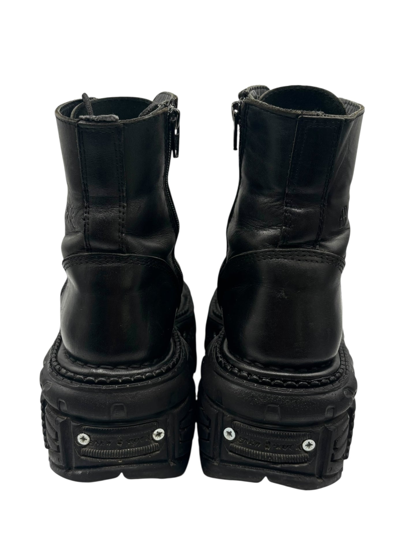 Vintage New Rock techno leather platform boots size 37