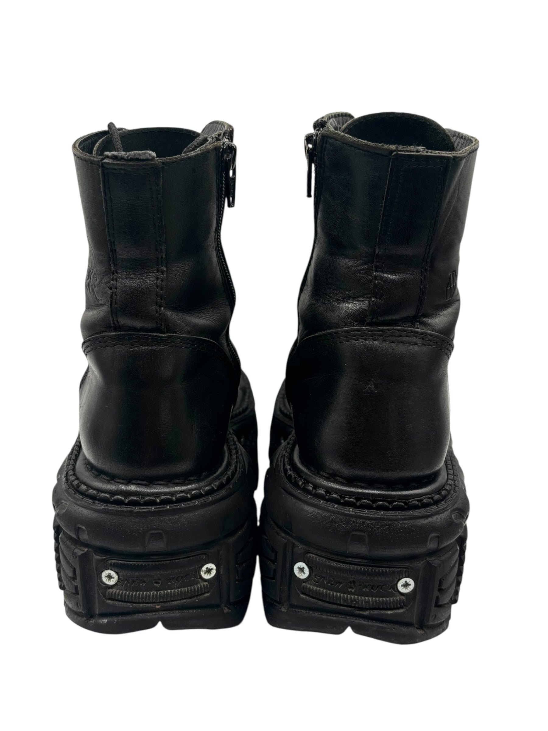 Vintage New Rock techno leather platform boots size 37