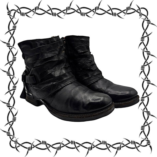 Vintage A.S.98 black leather boots