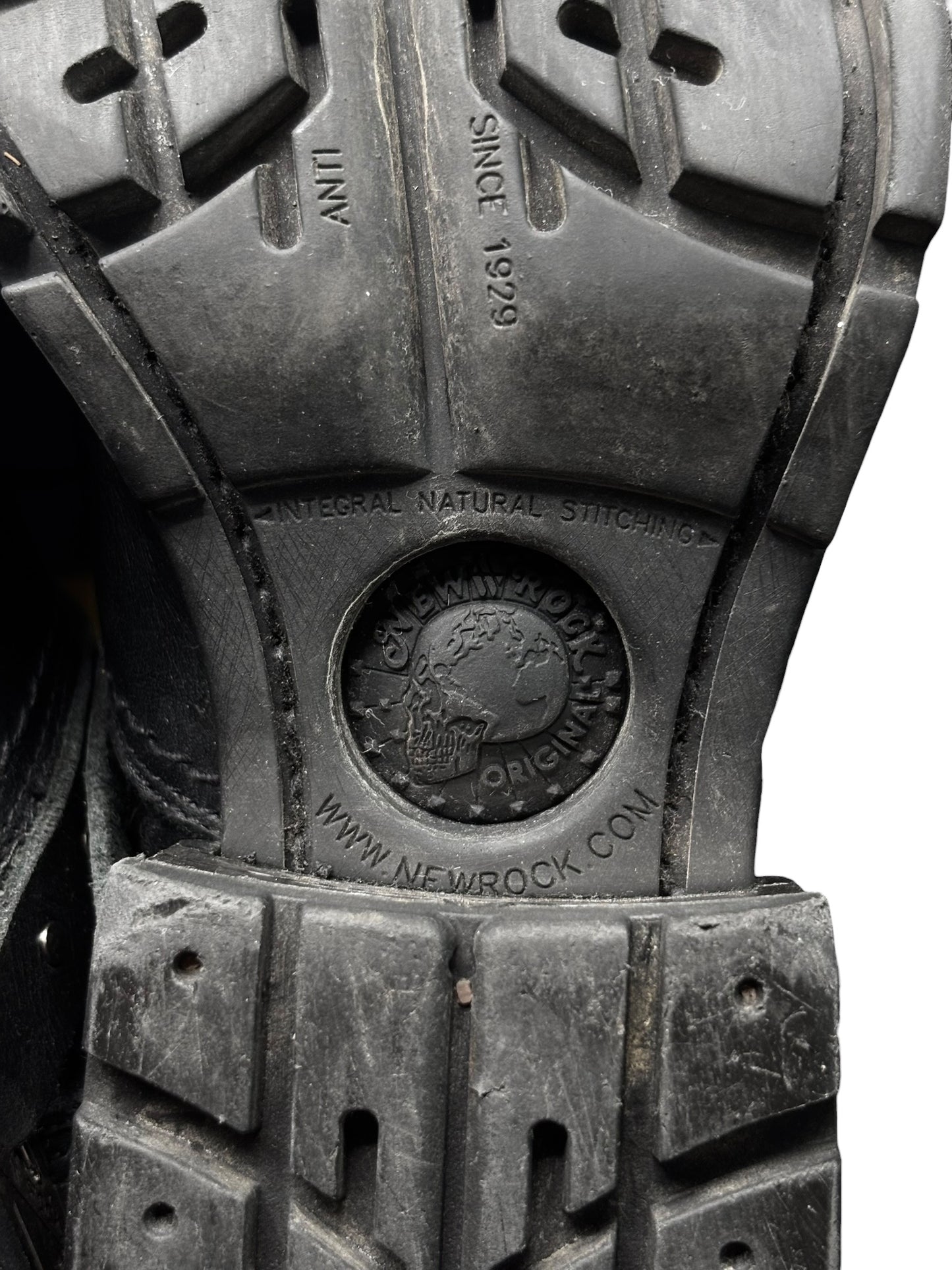Vintage New Rock leather studded strap biker boots