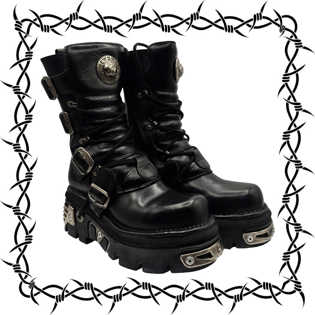 Vintage New Rock reactor mid-calf boots